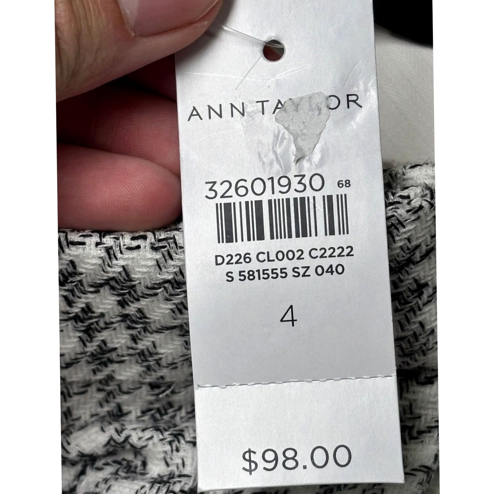 Ann Taylor NWT Ann Taylor Houndstooth High Rise Ankle Pants Black Slim Leg Womens 4 W31 L27 Size 27" / US 4 / IT 40 - 4 Thumbnail