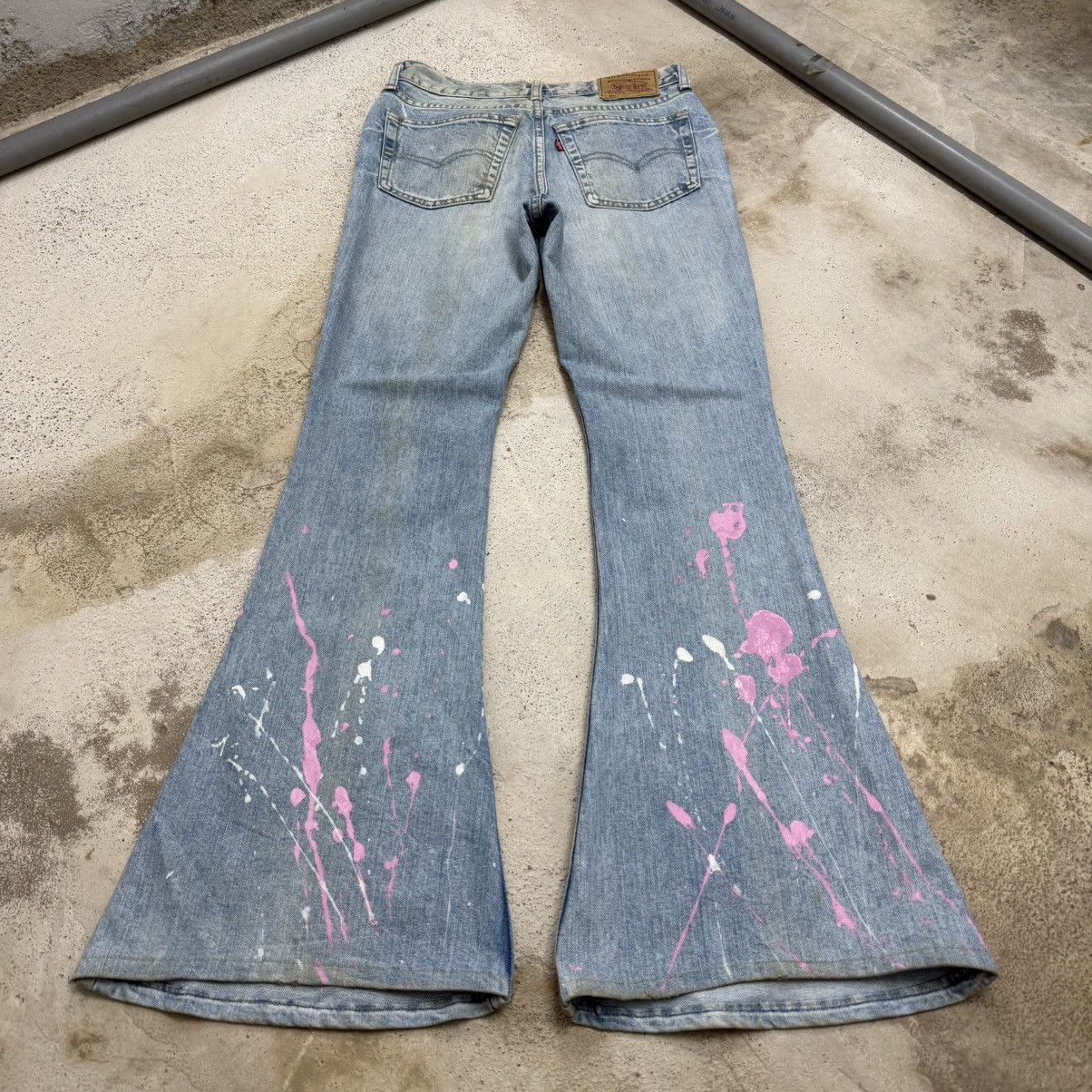 Levi's Vintage Y2K Levis W317 Flare Paints Designer Inspired Pants Size 30" / US 8 / IT 44 - 2 Thumbnail