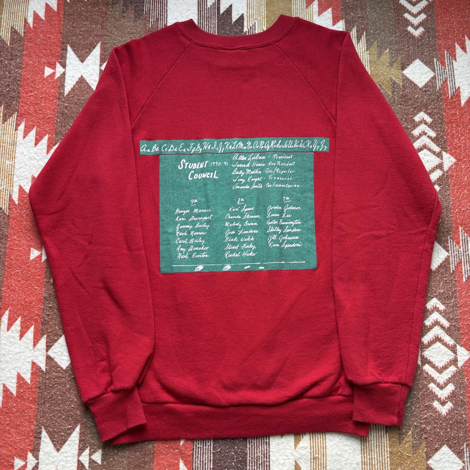 Jerzees Vintage 90s Bryant Junior High Student Council Sweatshirt Size US M / EU 48-50 / 2 - 2 Thumbnail