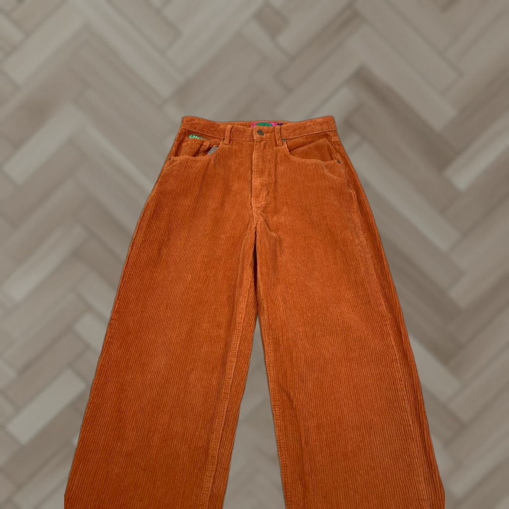 Empyre Empyre Tori Corduroy Pants Womens 3 Orange Corduroy Pants Ankle Baggy 10785 Women Size 26" / US 2 / IT 38 - 1 Thumbnail