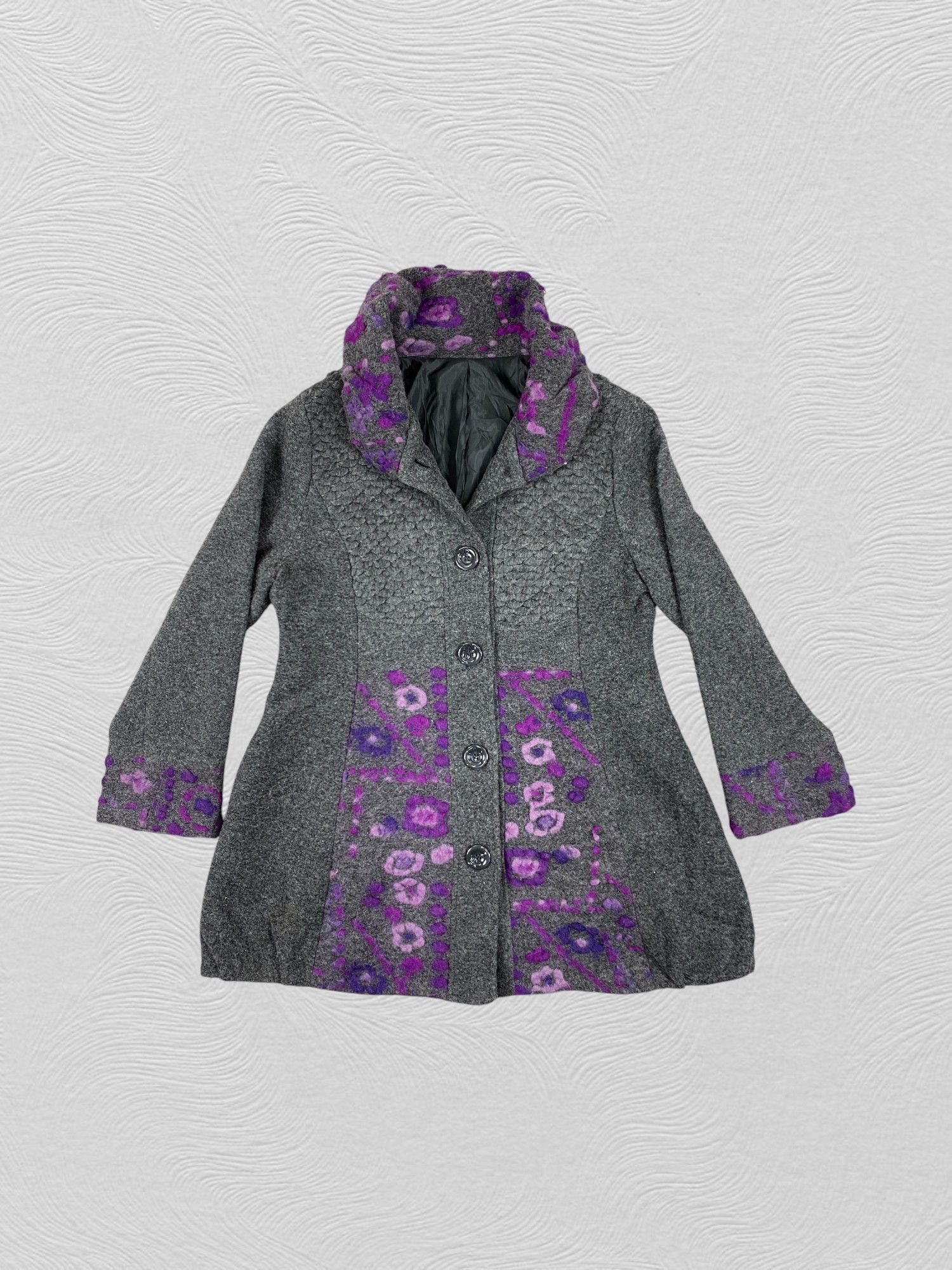 Japanese Brand Japanese Brand Wool Floral Coat Jacket- J416 Size M / US 6-8 / IT 42-44 - 1 Thumbnail