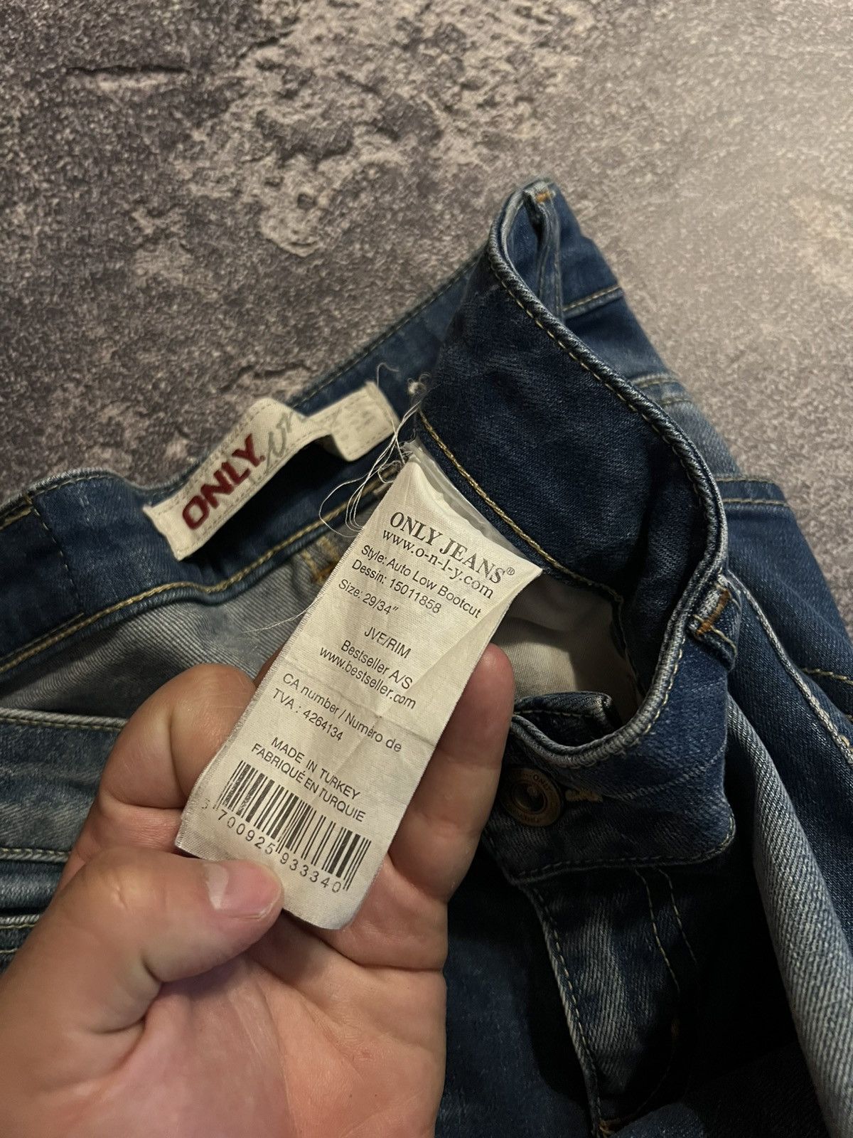 Japanese Brand Archive Slim Glamour Jeans / Heavy Blue White Drip 90s Size US 34 / EU 50 - 8 Thumbnail