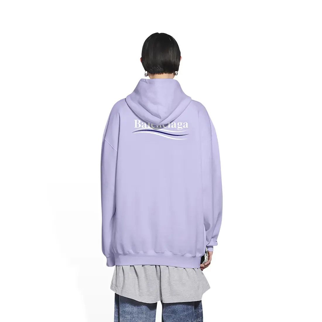 Balenciaga o1srvl11e1224 Political Campaign Hoodie Medium Fit in Purple Size XL / US 12-14 / IT 48-50 - 6 Thumbnail