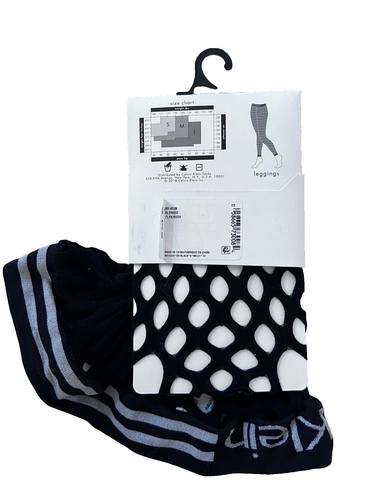 Calvin Klein Calvin Klein CK Fishnet Leggings Black ( S ) Size 27" / US 4 / IT 40 - 2 Thumbnail