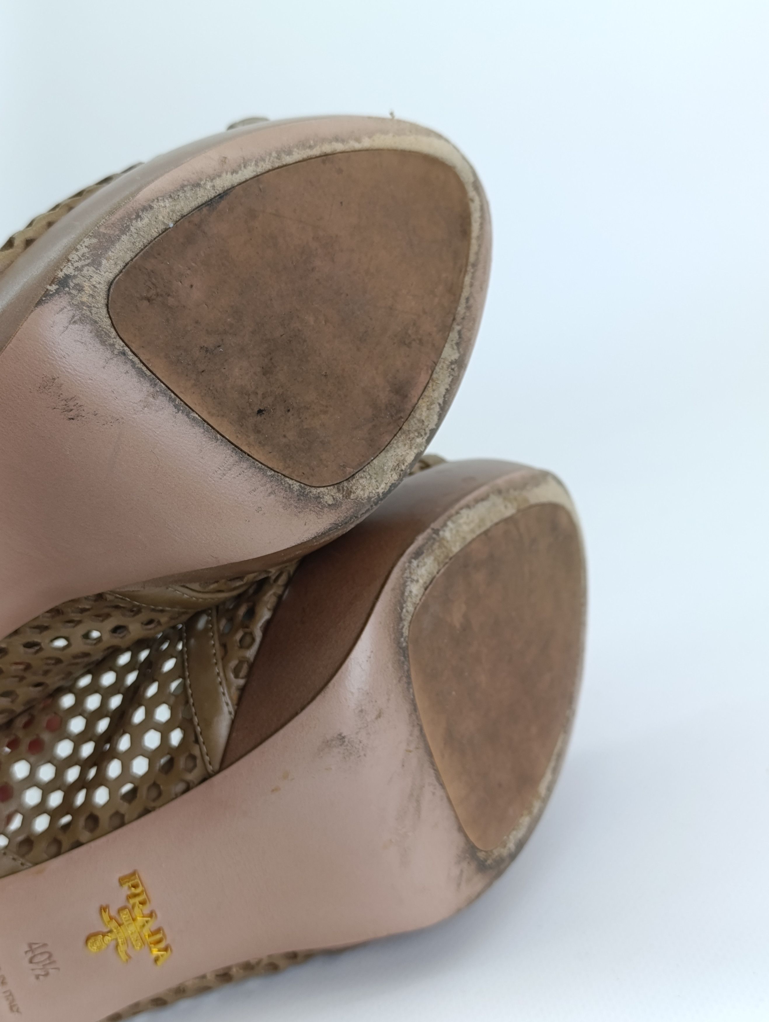 Prada PRADA TORTILLA LEATHER LASER CUT SLINGBACK SANDALS Size US 10.5 / IT 40.5 - 21 Thumbnail