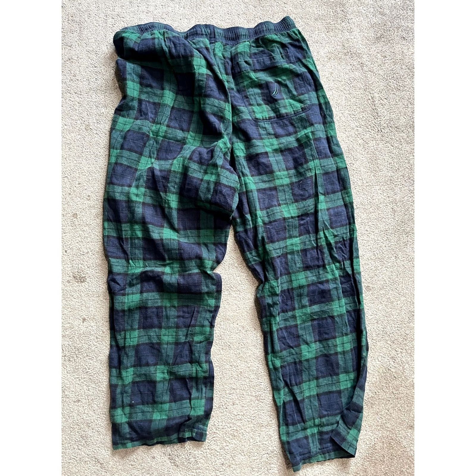 Nautica Nautica Sweatpants Mens XL Plaid Check Blue Green Lounge Super Soft Pants Size US 36 / EU 52 - 3 Thumbnail
