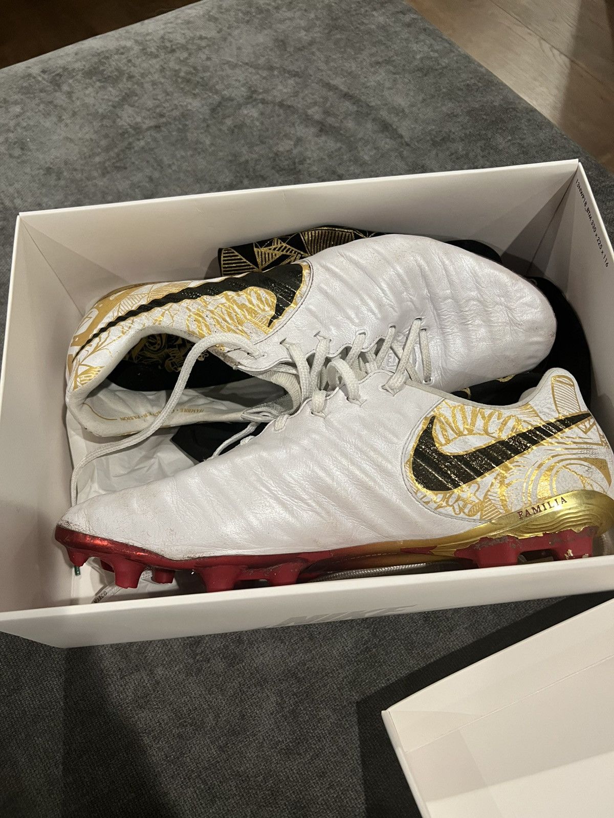Nike Sergio Ramos Tiempo Legend 7 SE FG White Gold Size 12 Size US 12 / EU 45 - 5 Thumbnail