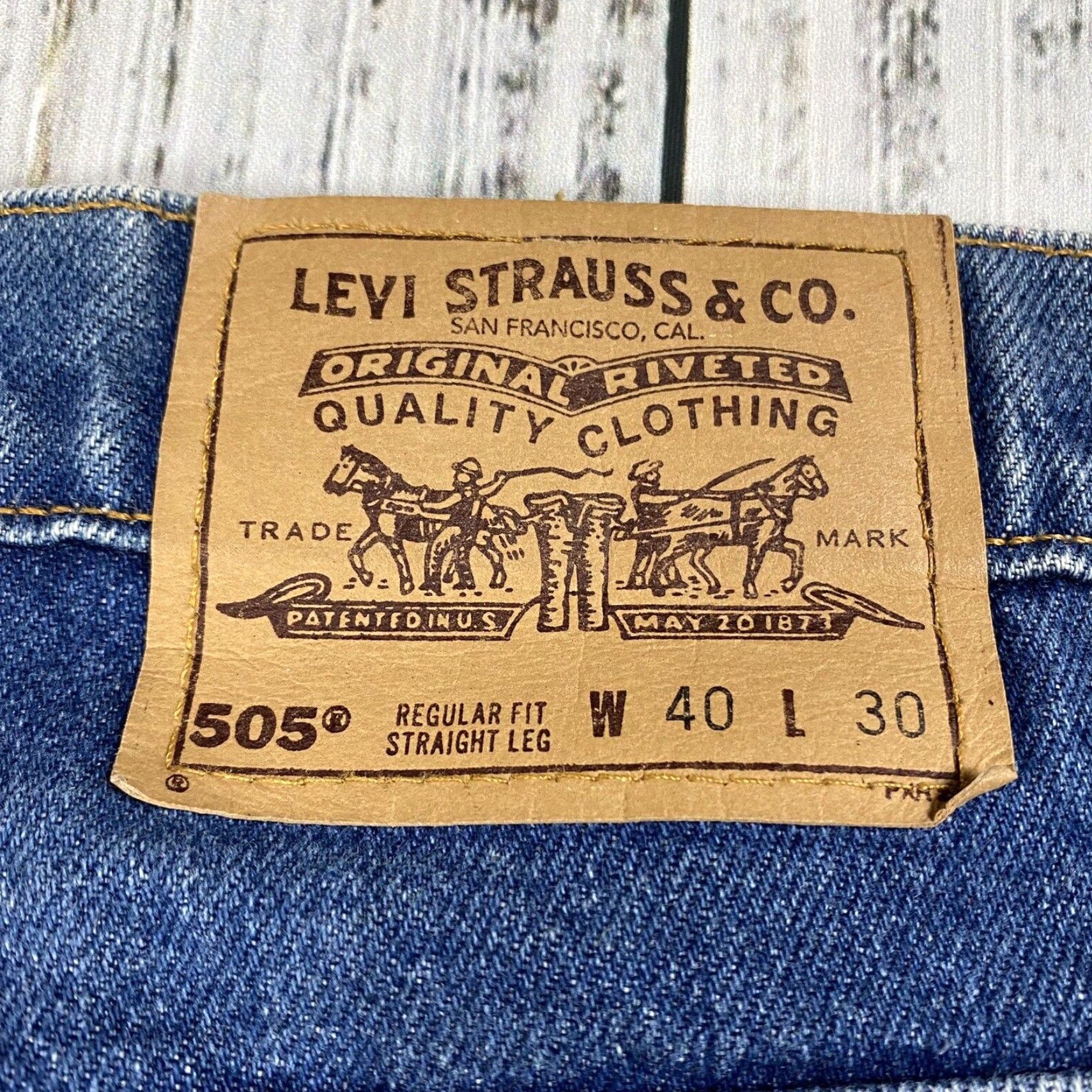 Levi's VINTAGE Levi's 505 Straight Leg Blue Jeans 40x30 USA Mens Size US 40 / EU 56 - 4 Thumbnail