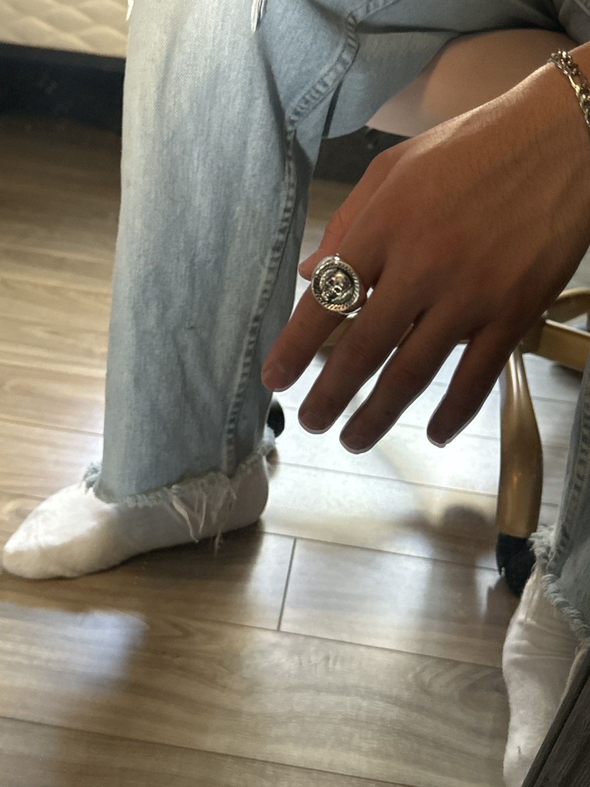 Jewelry × Vintage Sterling steel silver skull ring Size ONE SIZE - 4 Thumbnail