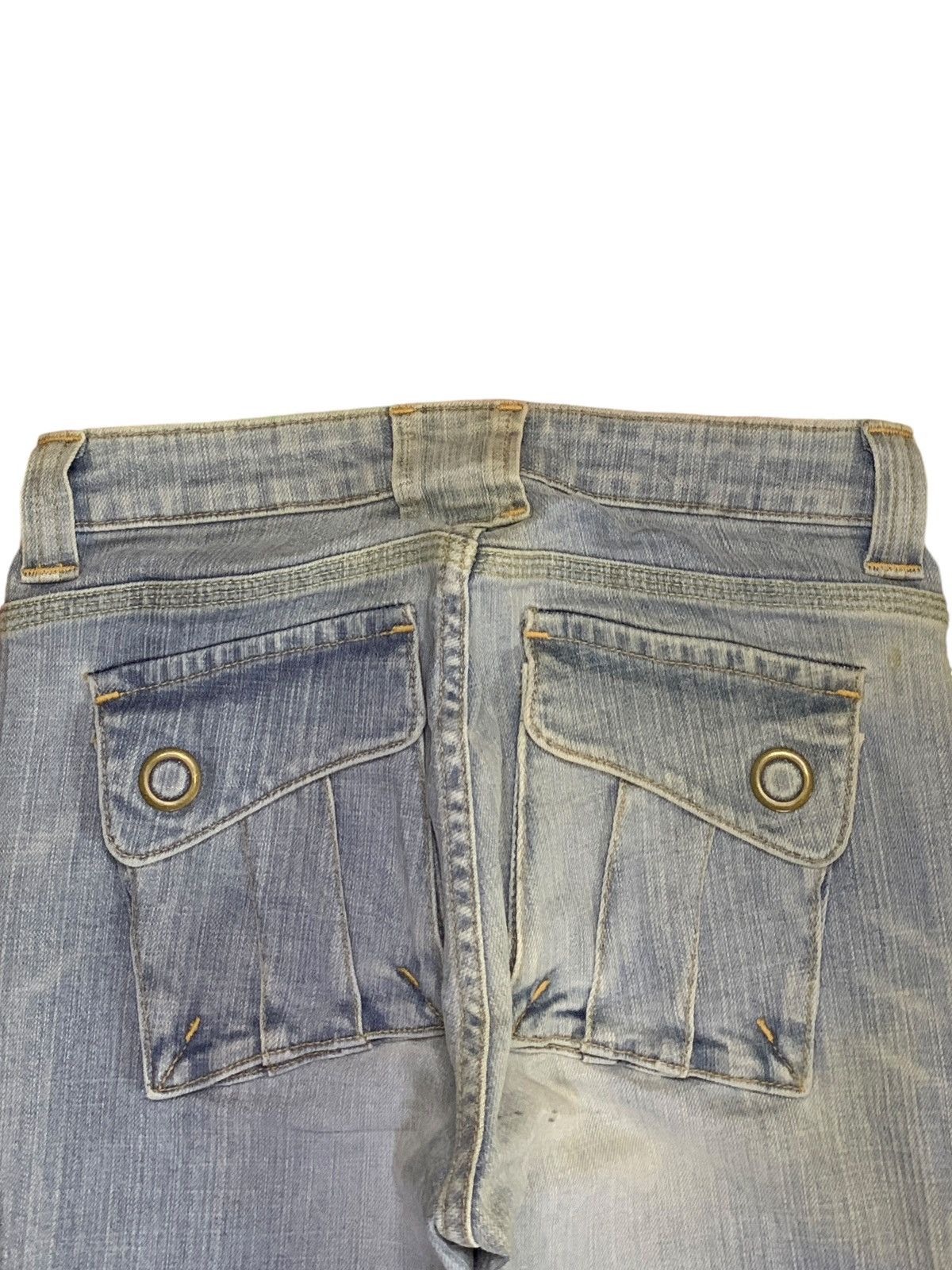 Japanese Brand × Jean Vintage Japanese Brand Mud Wash Fatigue Style Flare Jeans Size 24" / US 00 / IT 34 - 8 Thumbnail