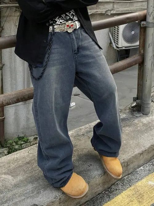 Japanese Brand × Vintage Skate Baggy Denim Jeans Loose Vintage Size US 34 / EU 50 - 4 Thumbnail