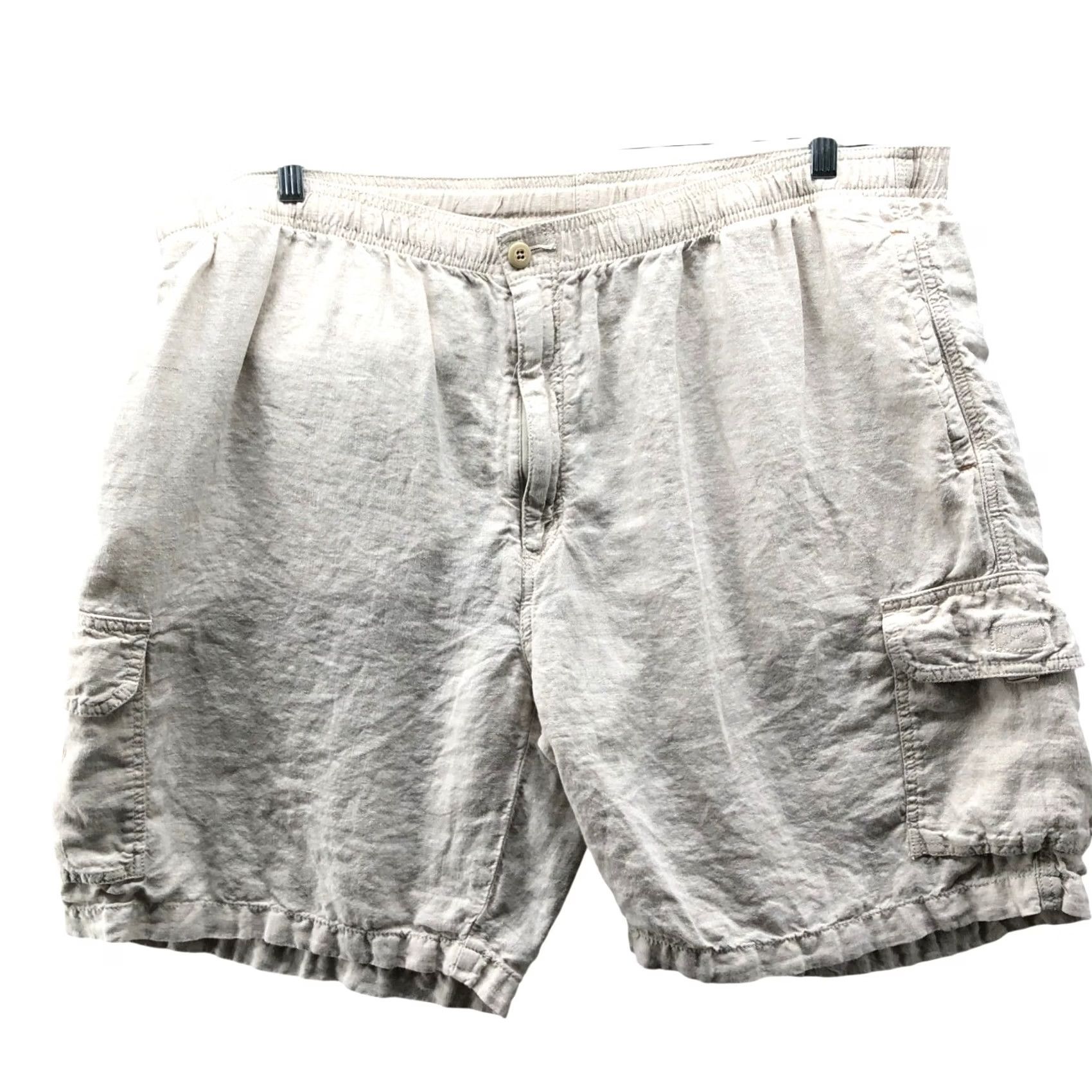 Tommy Bahama VINTAGE? No. Tommy Bahama Cargo Shorts Mens 2XB 100% Linen Relax Pull On Beige 10'' Inseam Linen Size US 39 - 2 Thumbnail