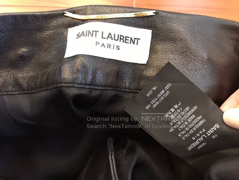 Saint Laurent Paris Saint Laurent Paris Ladies Leather Pants Size 37" - 4 Thumbnail