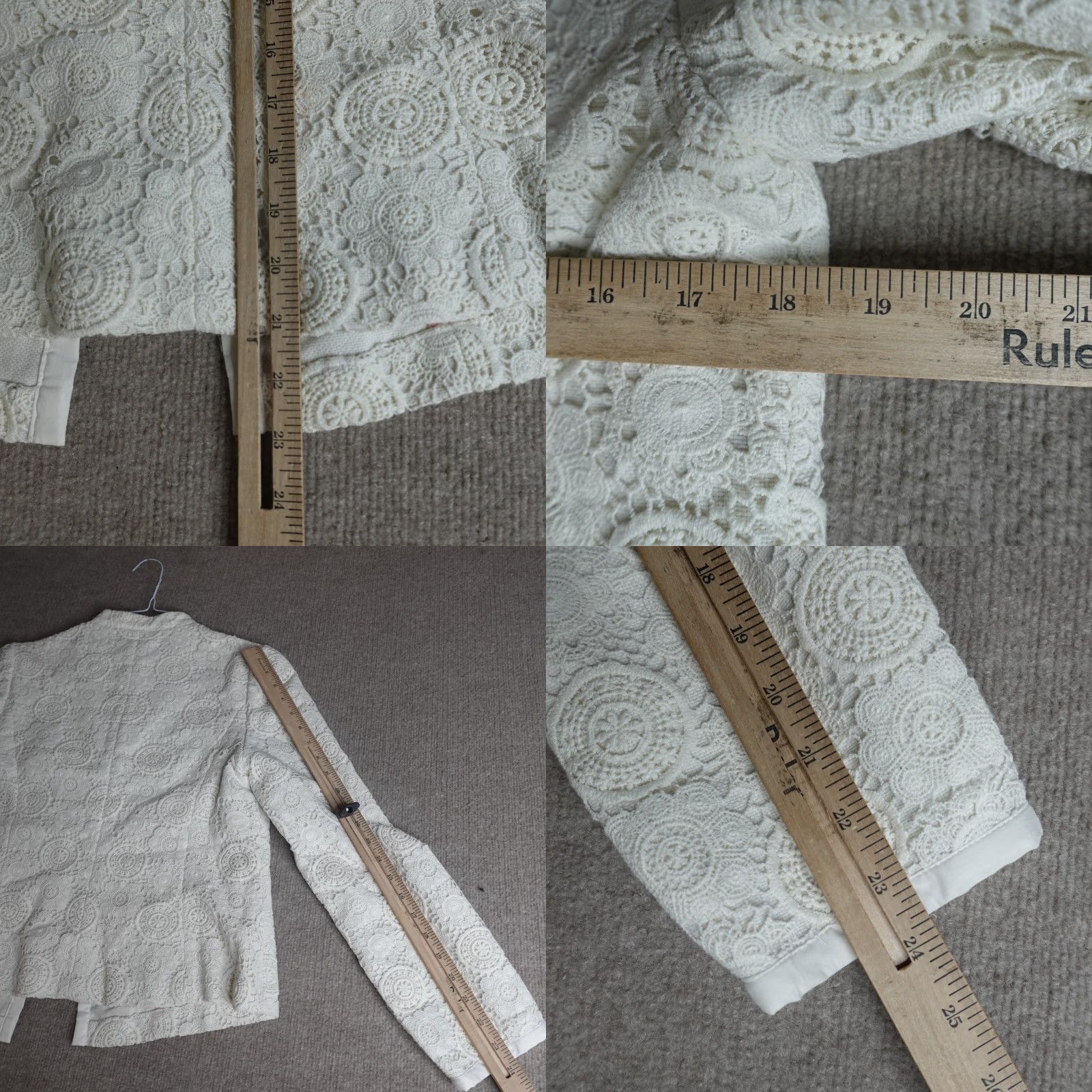 Boden Boden Womens Jacket 10 White Crochet Band Collar Tang Blazer Coat Shirt Jacket Knit Cotton Long Sleeve Casual Business Womens Size L / US 10 / IT 46 - 8 Thumbnail
