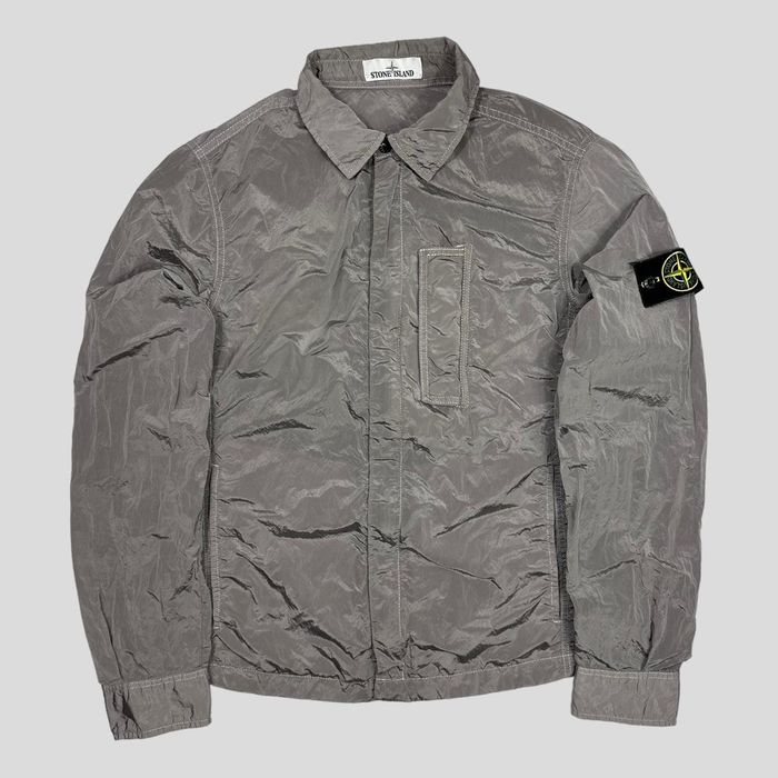 Stone island hot sale silver overshirt