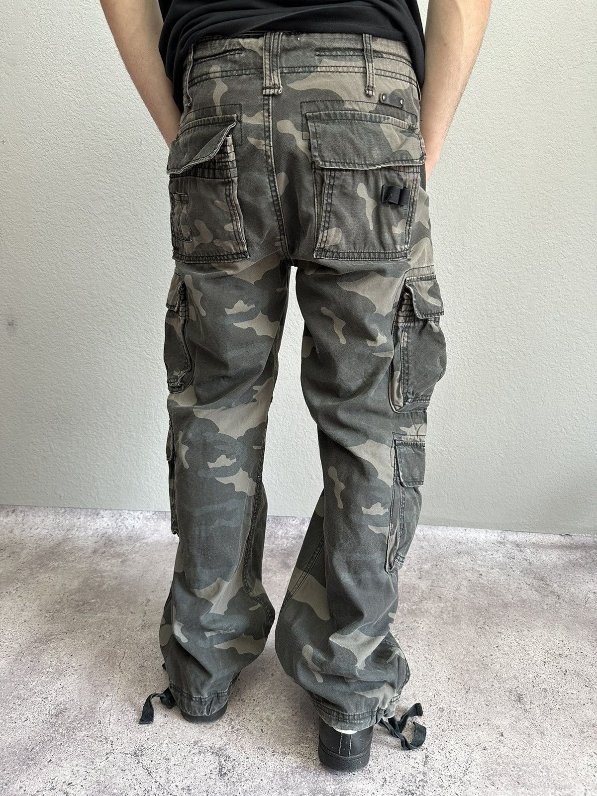 Brandit × Japanese Brand × Vintage Vintage Brandit Camo Rave Bondage Pants Belted Y2K Archival Size US 33 - 10 Thumbnail