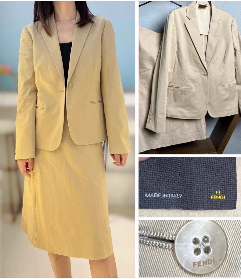 The Row Fendi Beige Elegant Suit Set - dmc Size US M / EU 48-50 / 2 - 1 Thumbnail