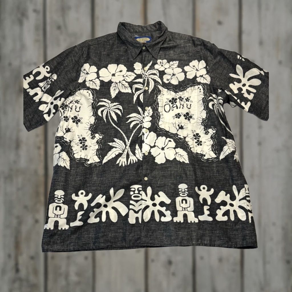 Reyn Spooner VINTAGE Reyn Spooner Hawaiian Shirt Oahu Black Cotton XXL Men Size US XXL / EU 58 / 5 - 1 Thumbnail
