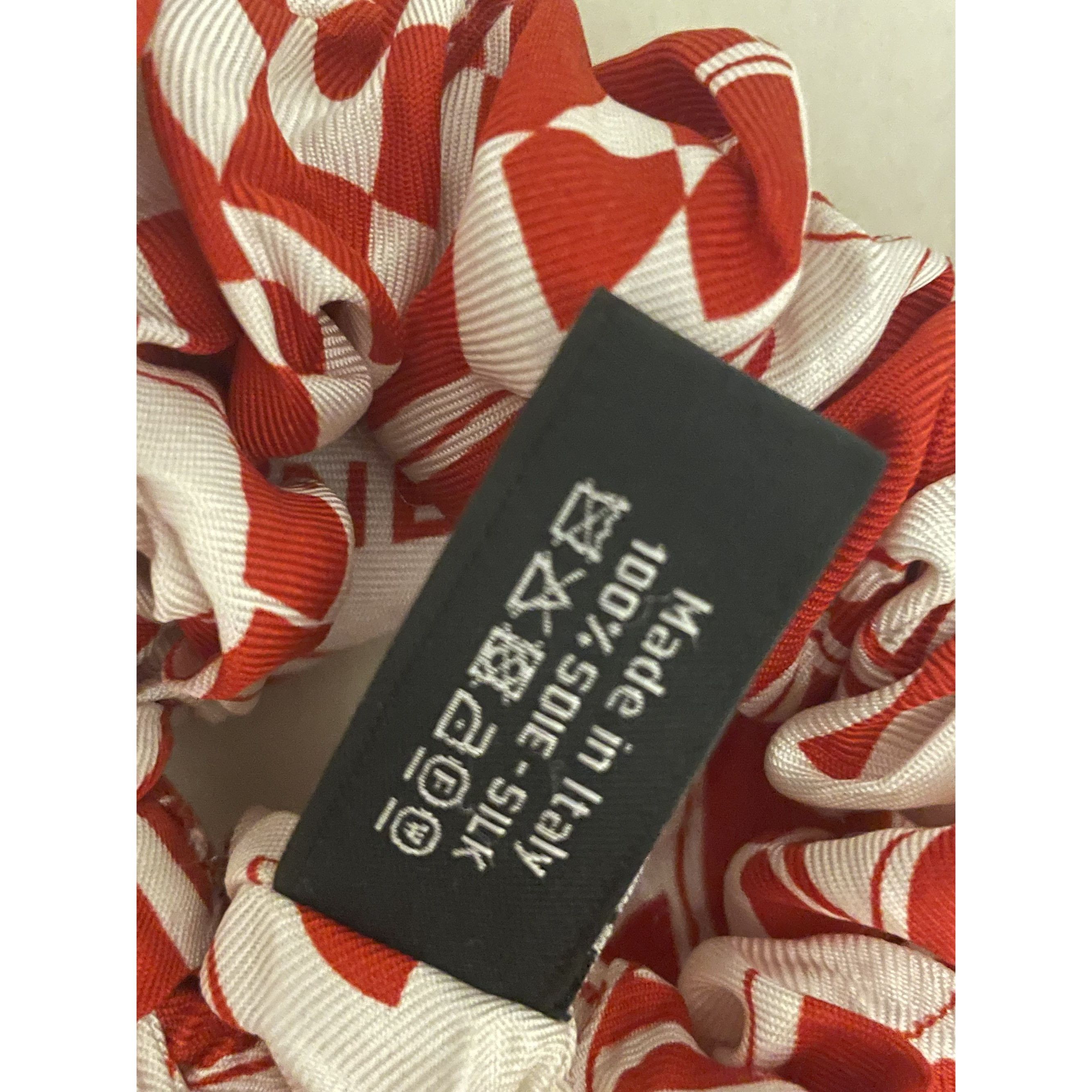 Chanel Chanel Red & White Logo Silk Hair Scrunchie Set Size ONE SIZE - 7 Thumbnail