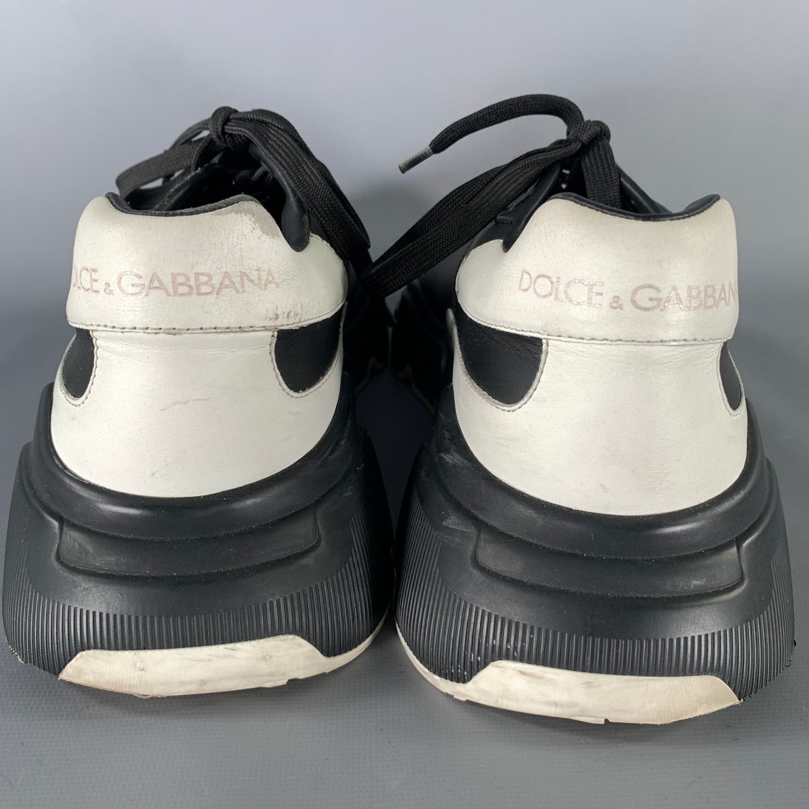 Dolce & Gabbana DOLCE & GABBANA Size 10 Black White Leather Sneakers Size US 10 / EU 43 - 3 Thumbnail