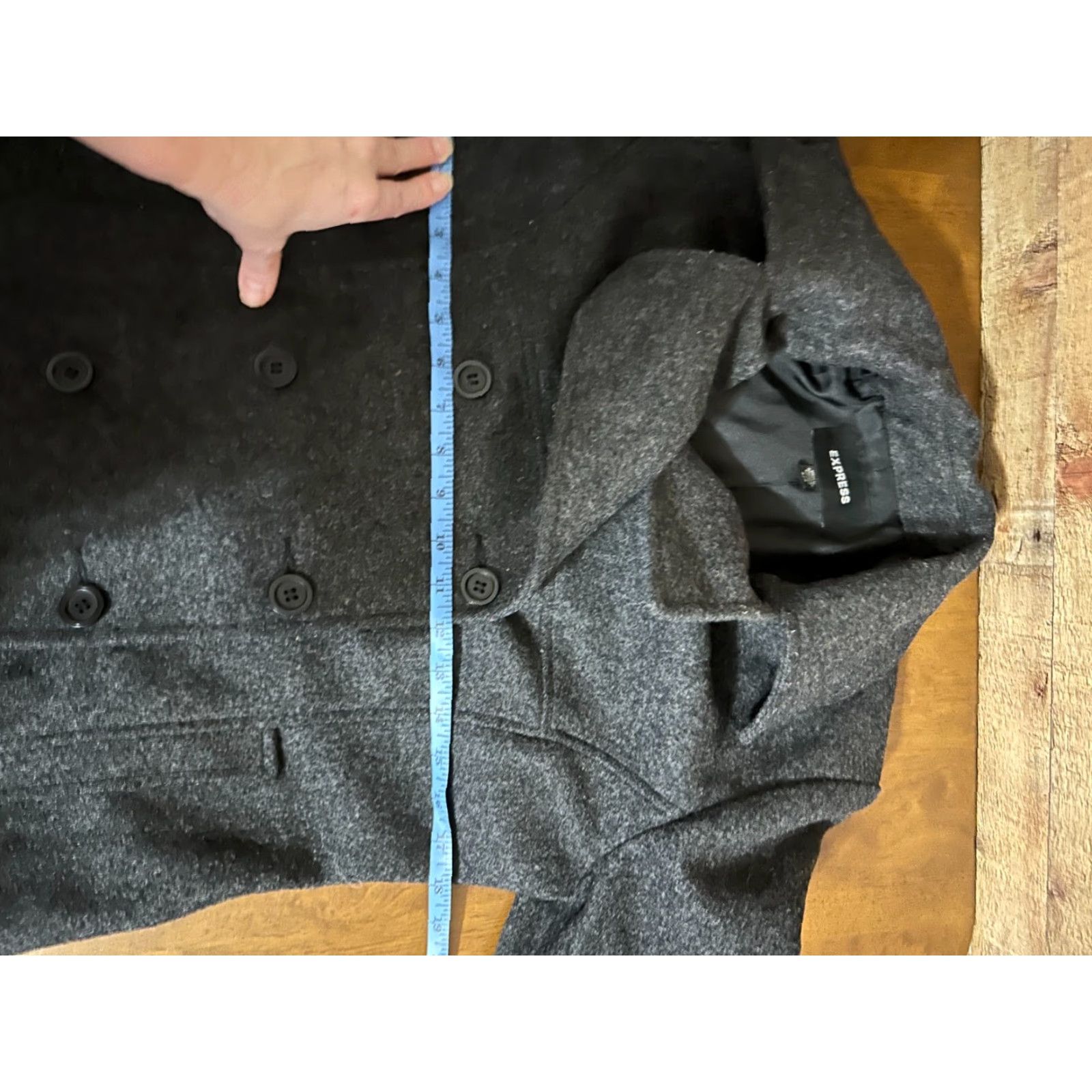 Express Express Womens Dark Gray Button Up Wool Peacoat Winter Jacket Size 3/4 Size XS / US 0-2 / IT 36-38 - 5 Thumbnail