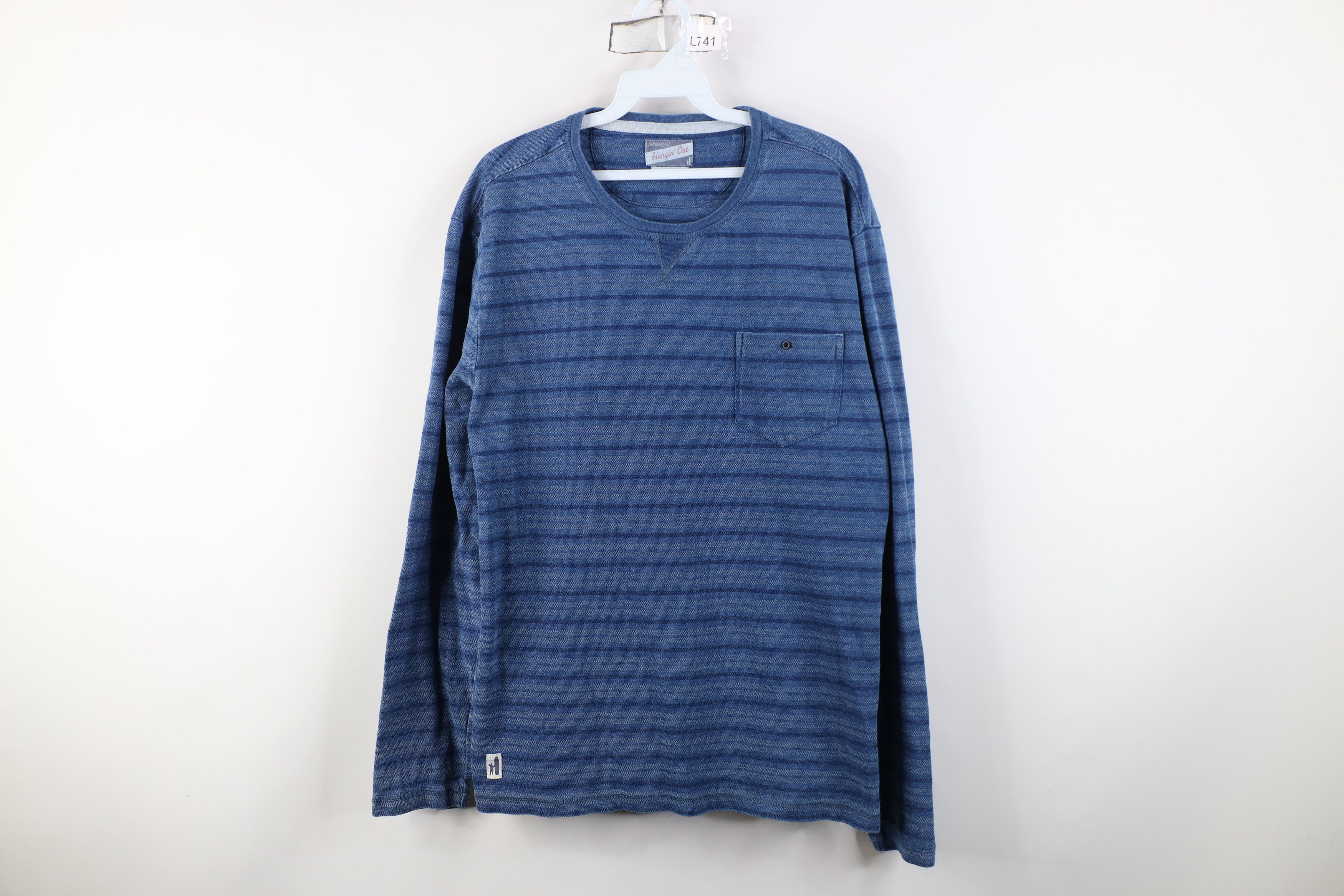 johnnie-O Johnnie O Hanging Thermal Knit Striped Long Sleeve T-Shirt Size US L / EU 52-54 / 3 - 1 Thumbnail