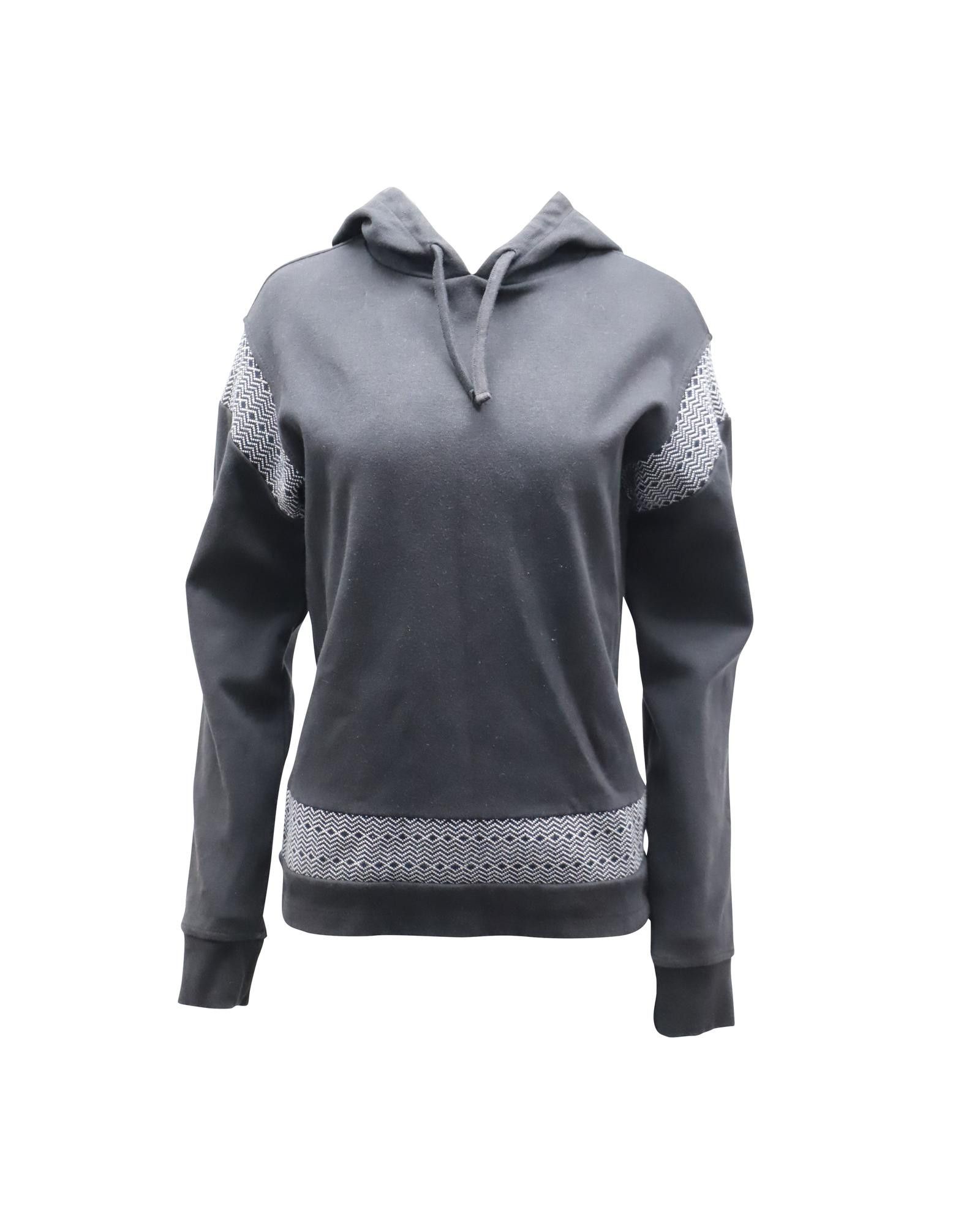 image of A P C Grey Cotton Hoodie With Zig-Zag Print By , Men's (Size Small)