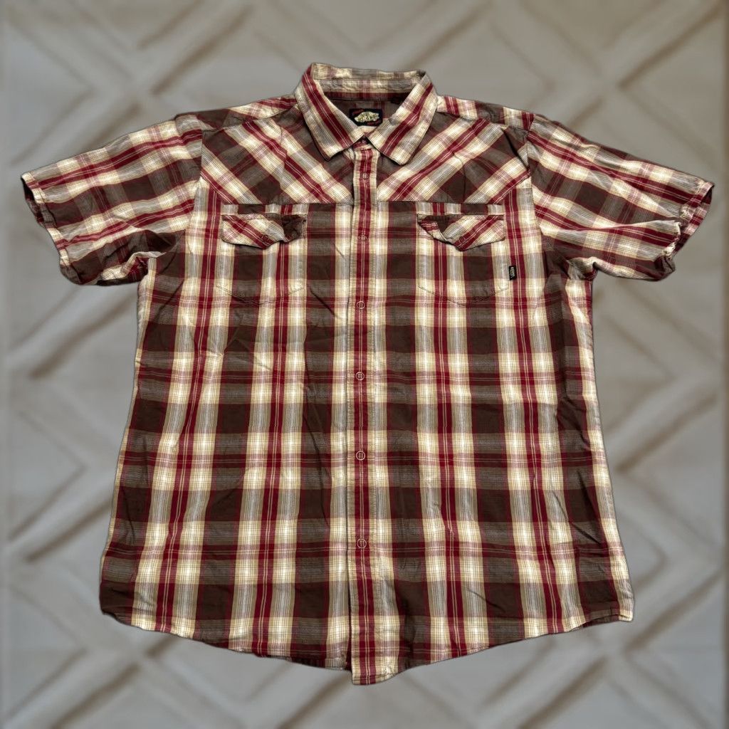 Vans VINTAGE Vans Off The Wall Button-Down Shirt Men M Red Plaid Cotton Casual Y2K Streetwear 90s Mens Size US M / EU 48-50 / 2 - 1 Thumbnail