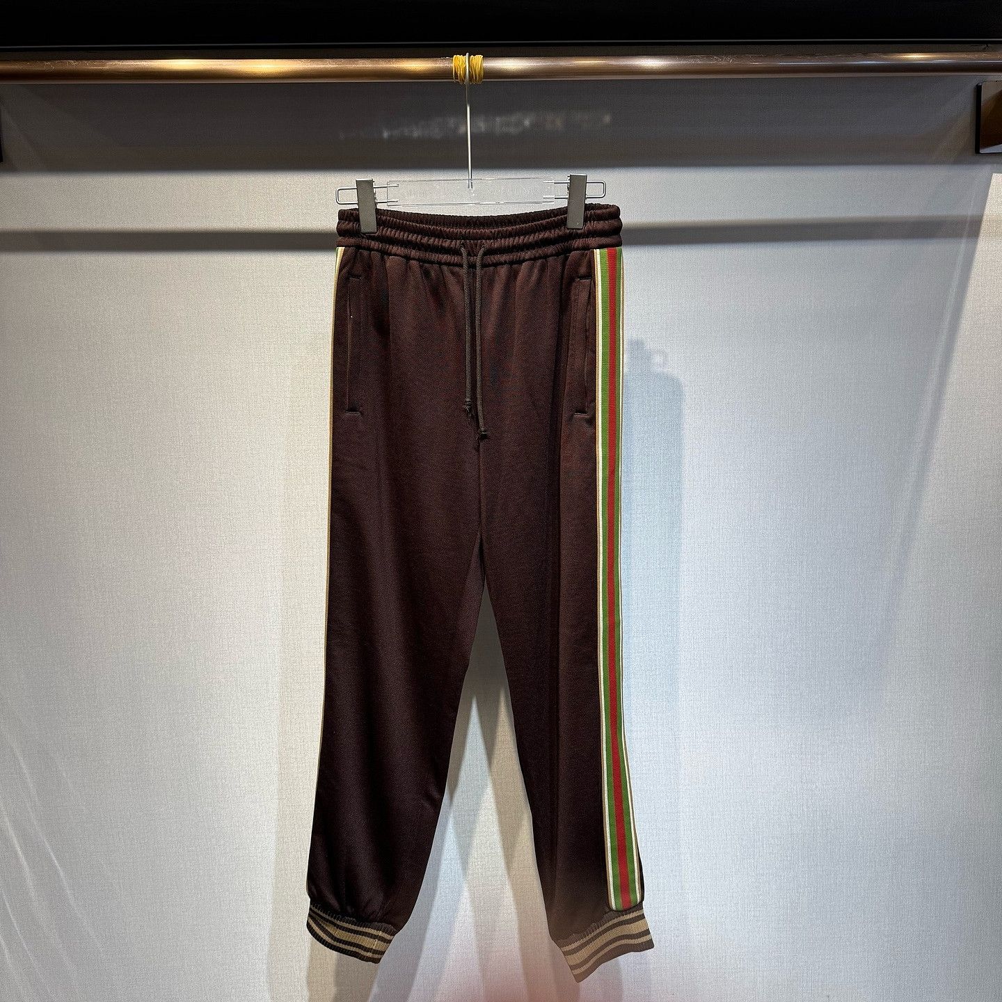 Gucci Gucci Brown Web Stripe Joggers Size S Size US 30 / EU 46 - 1 Thumbnail
