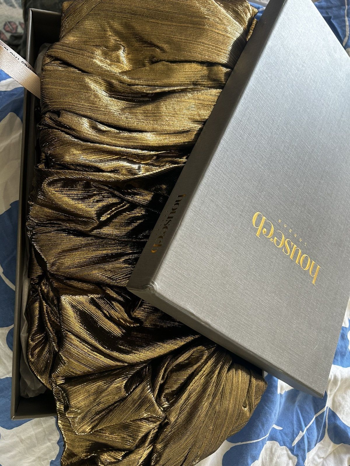 House of CB House of CB Gold Lame Ruffle Bustier Top - XS - NWT Size XS / US 0-2 / IT 36-38 - 8 Thumbnail
