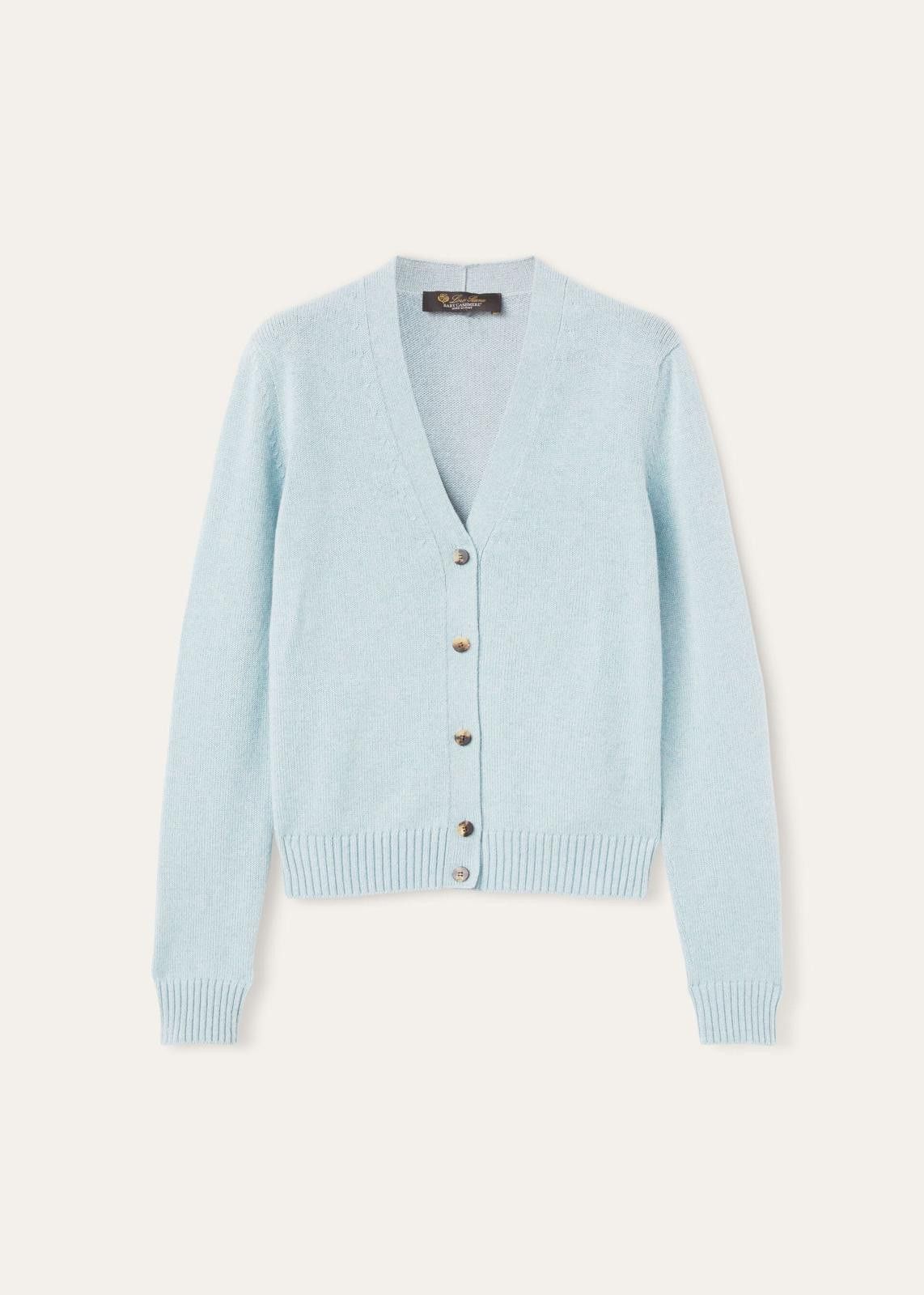 Loro Piana o1srvl11e0125 FAO1998 Parksville Cardigan in Light Blue Size M / US 6-8 / IT 42-44 - 1 Thumbnail