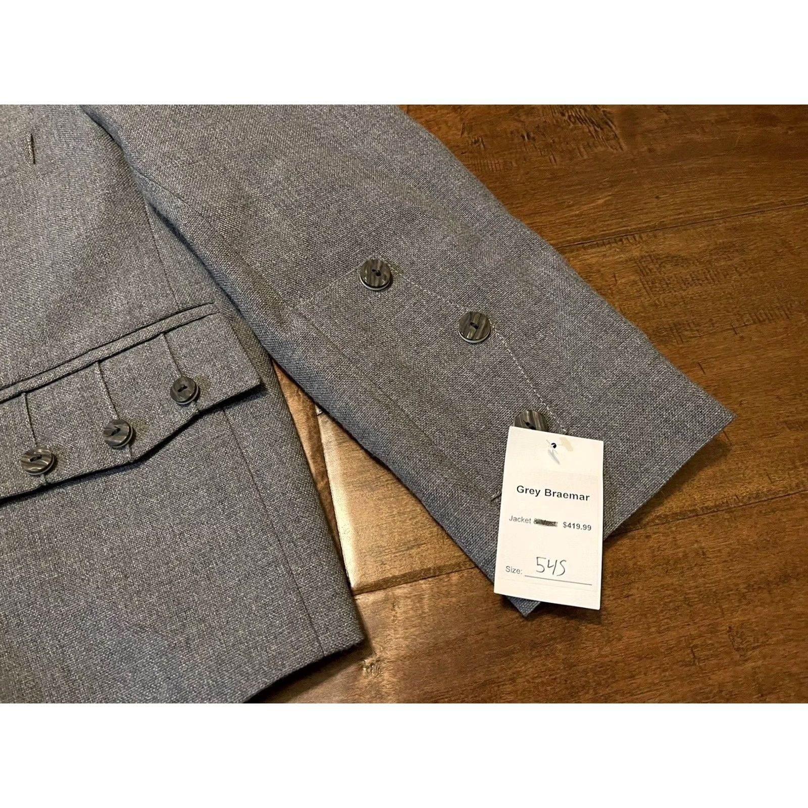 Vintage Gaelic Themes Scotland Arrochar Grey Braemar Tweed Blazer Kilt Jacket Men 54S Blazer Wool Button Short Gray 54 Mens Size 54R - 3 Thumbnail