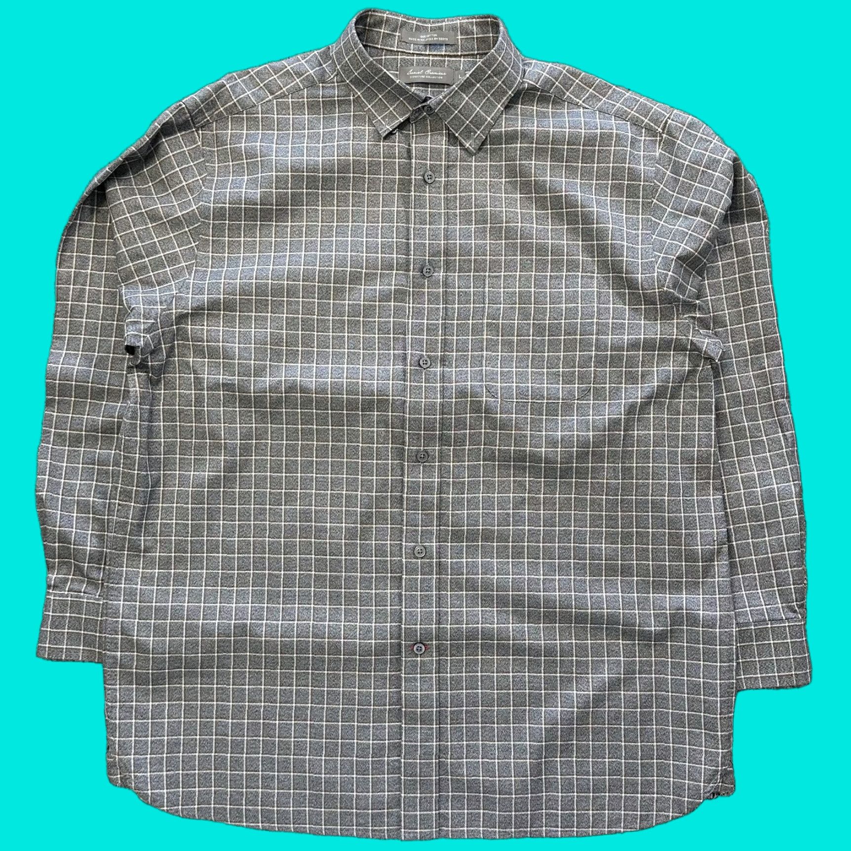 Cremieux Daniel Cremieux Button-Down Shirt Mens L Signature Collection LS Cotton Grey Plaid Vintage Size US L / EU 52-54 / 3 - 1 Thumbnail