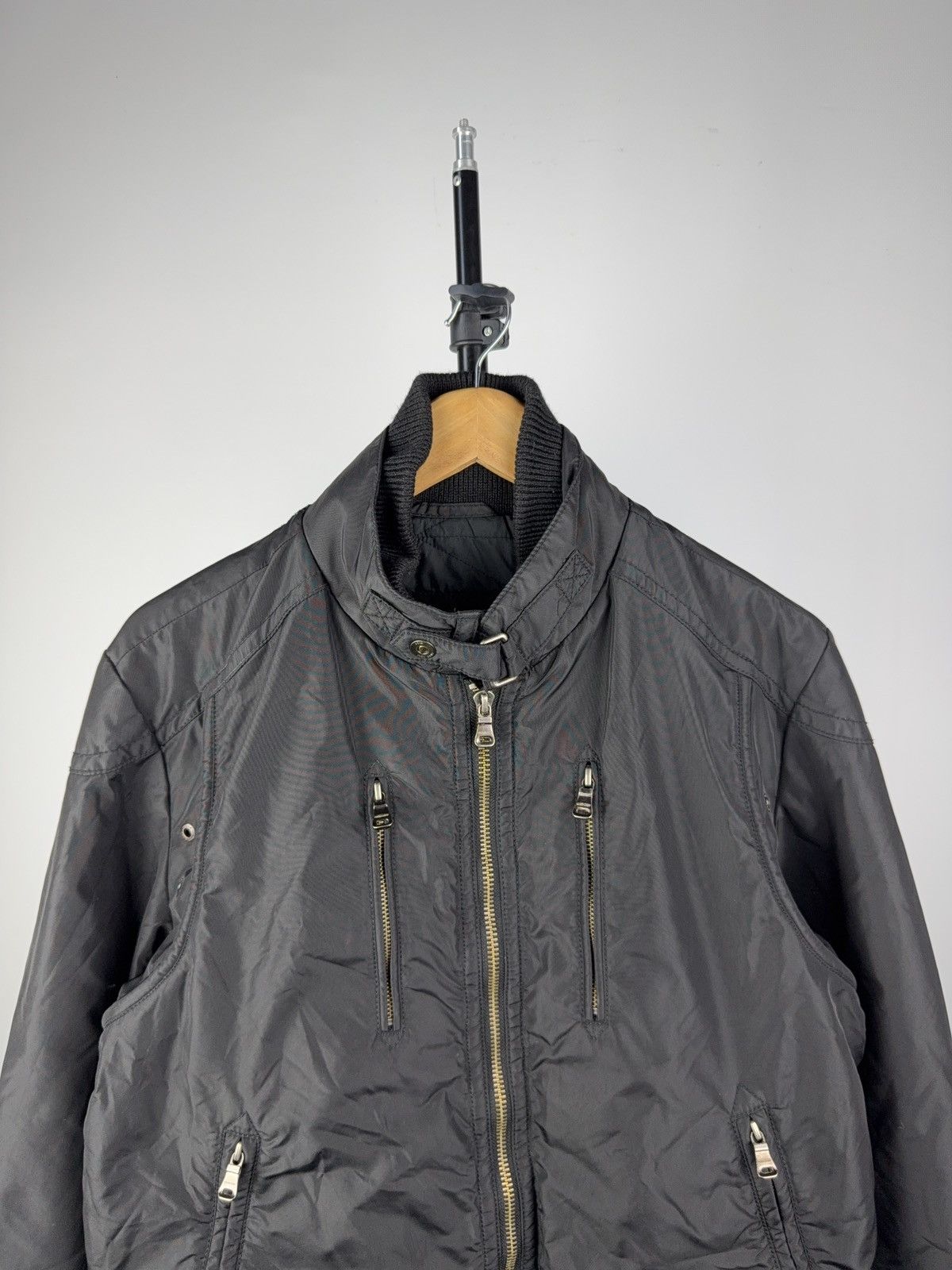Hugo Boss Hugo Boss Black Moto Jacket Nylon Zip Biker Style Size L Size L / US 10 / IT 46 - 2 Thumbnail