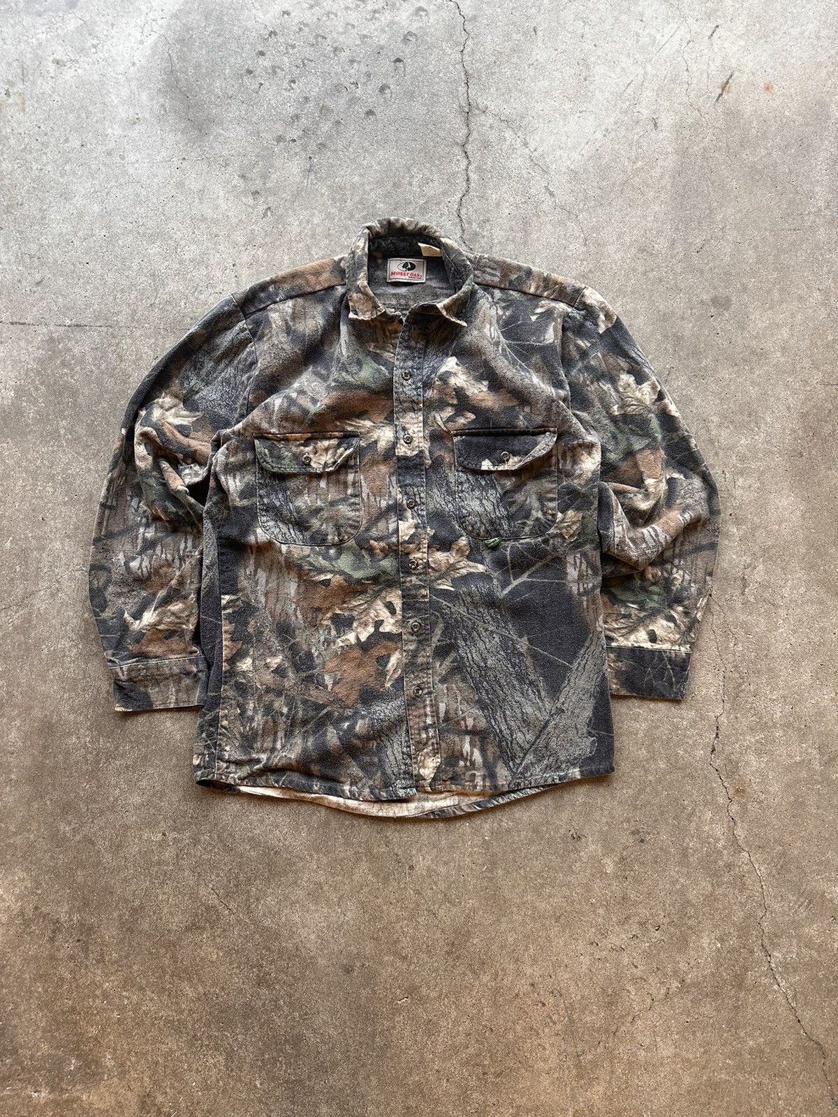 Mossy Oaks × Vintage 90s Mossy Oak Camo Cotton Button-Up Size US M / EU 48-50 / 2 - 1 Thumbnail