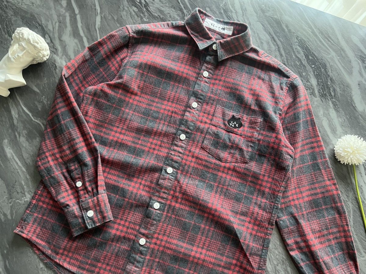 Ne-Net Ne-net : Plaid Tartan Red Black Pattern Cat Nya Size US M / EU 48-50 / 2 - 2 Thumbnail