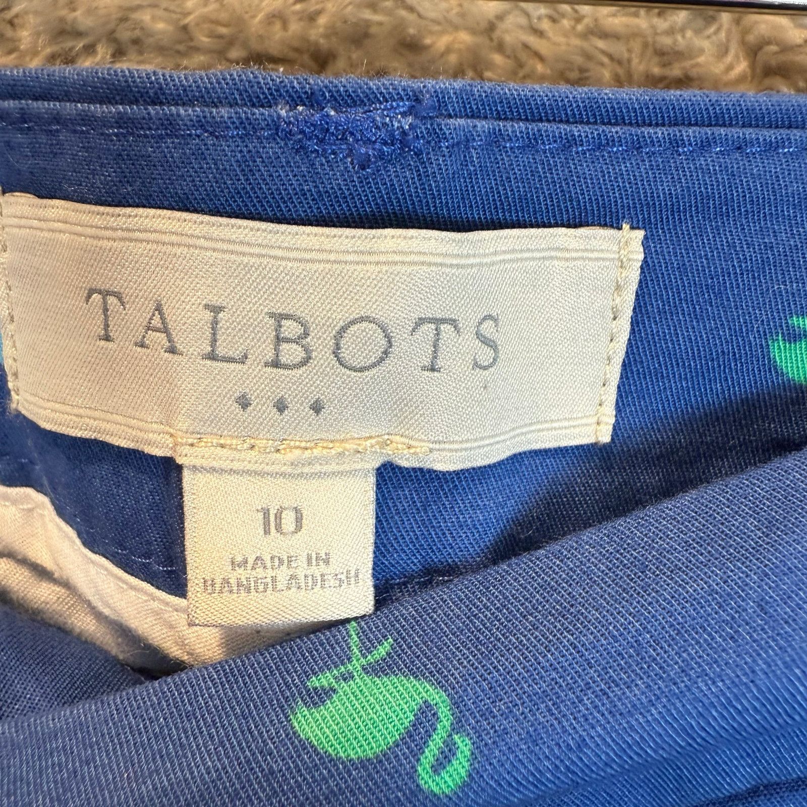 Other Talbots Blue Flamingo Print Pants Women's 10 Capri Cropped Size 32" / US 10 / IT 46 - 6 Thumbnail