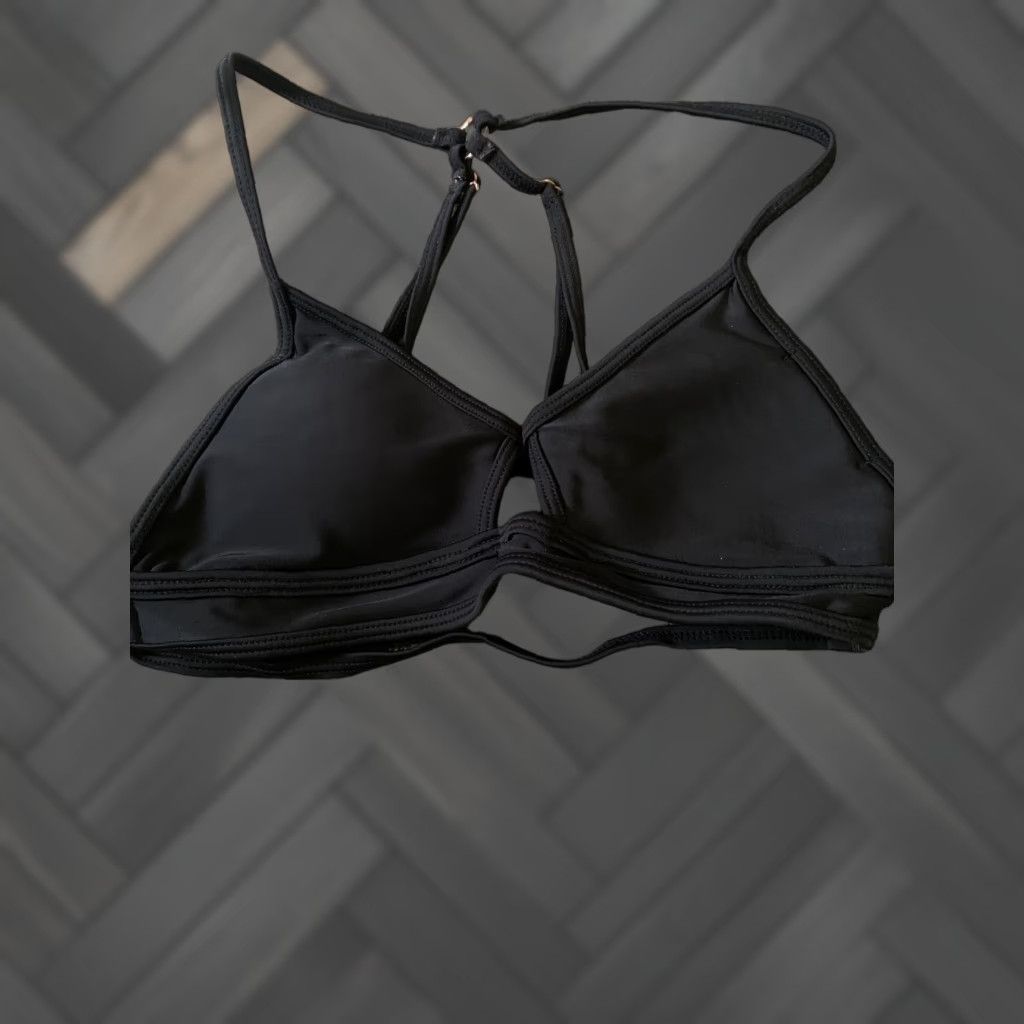Vintage Kendall + Kylie Bralette Bikini Top XS Black Womens Swimsuit Spaghetti Adjustable Strap Beach Nylon Blend Size XS / US 0-2 / IT 36-38 - 1 Thumbnail