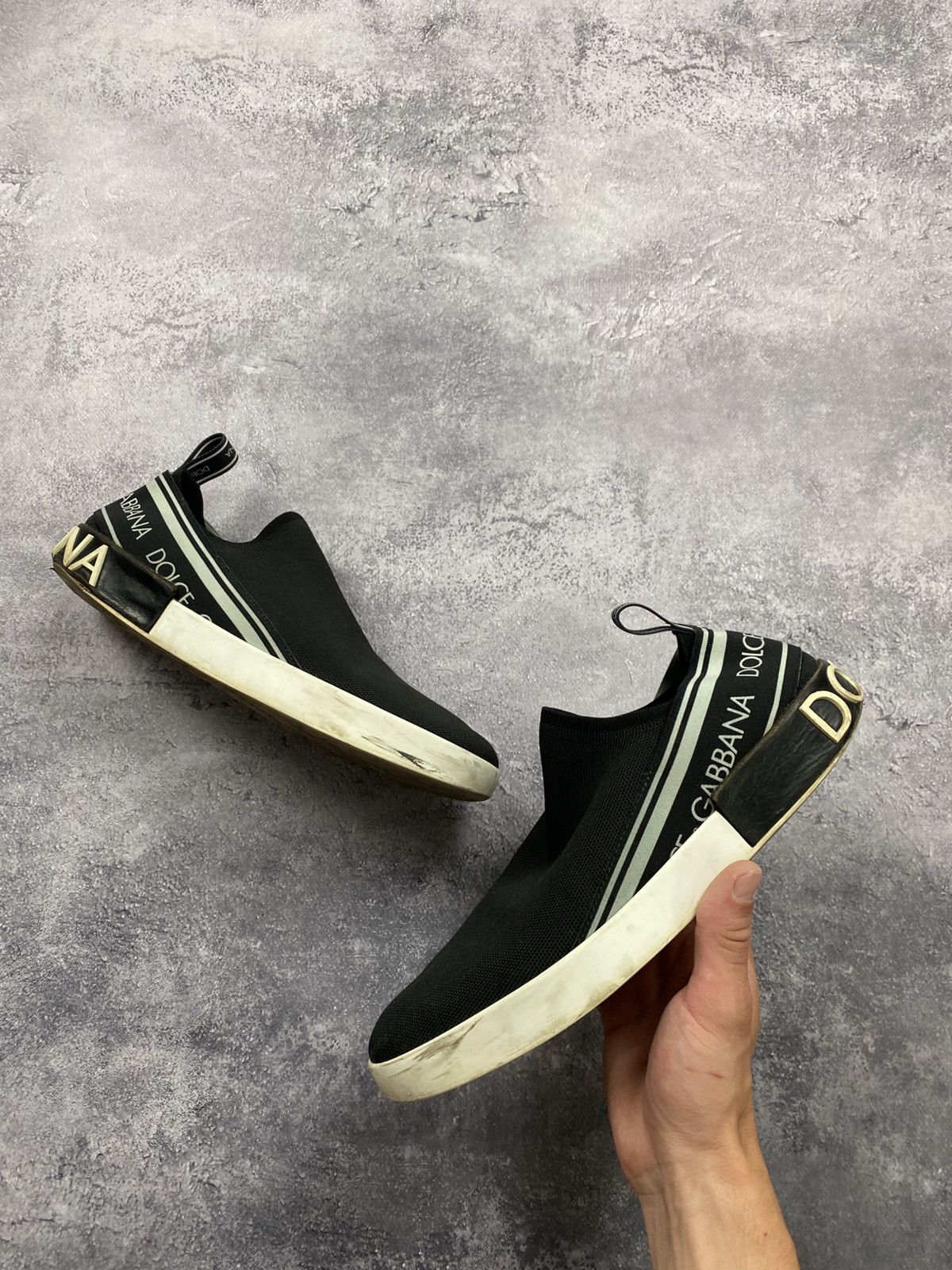 Dolce & Gabbana Dolce & Gabbana Sorrento Logo Slip On Black Sneakers D&G Size US 10 / EU 43 - 1 Thumbnail