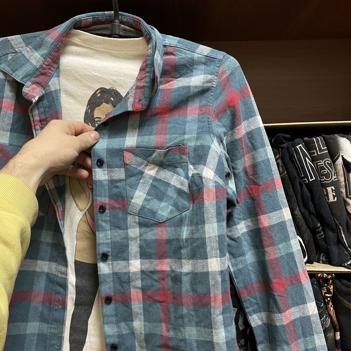 Vintage Vintage 90s Plaid Flannel Shirt Graphic Checkered Blue S Size US S / EU 44-46 / 1 - 6 Thumbnail