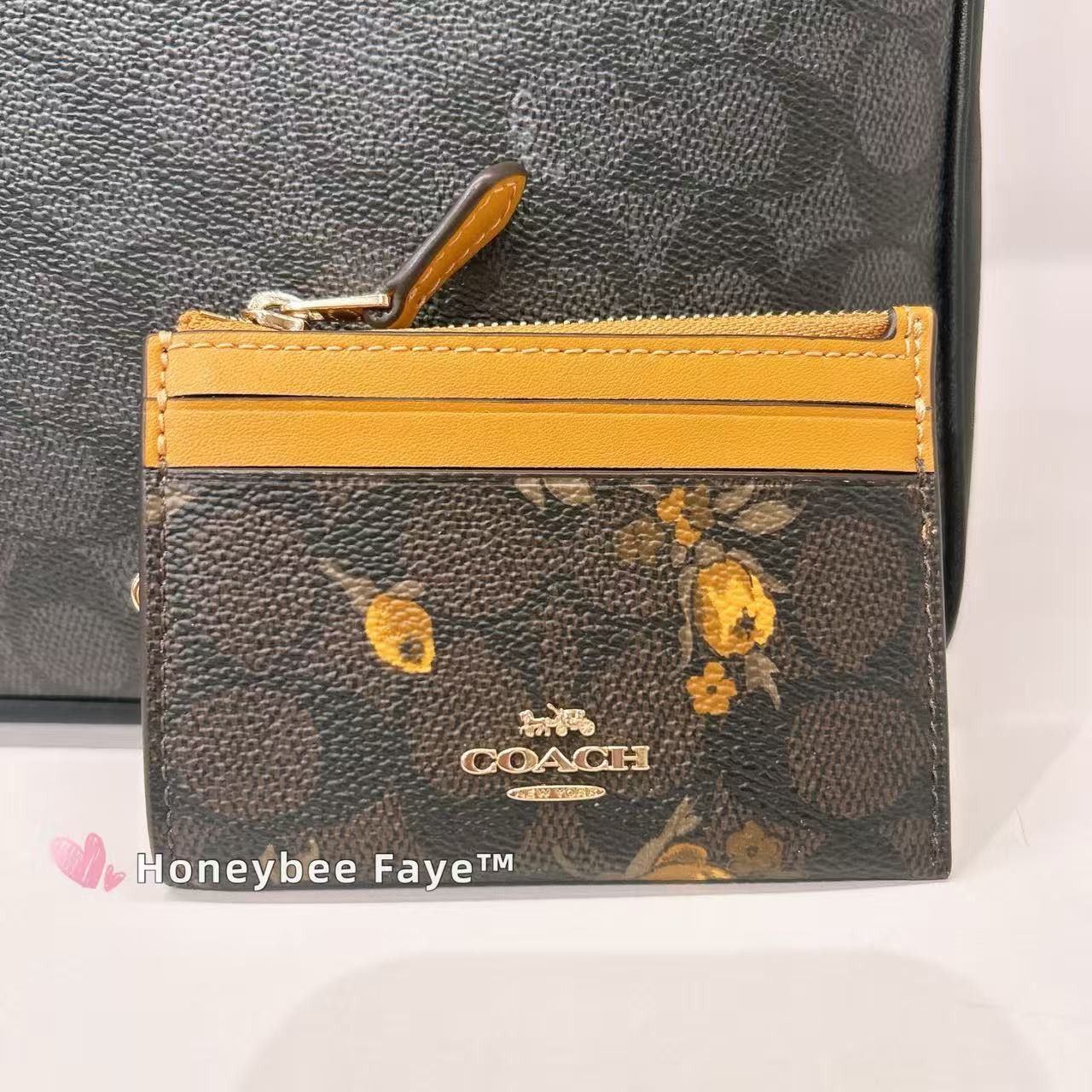 Mini Skinny Id Case In Signature Canvas With Floral