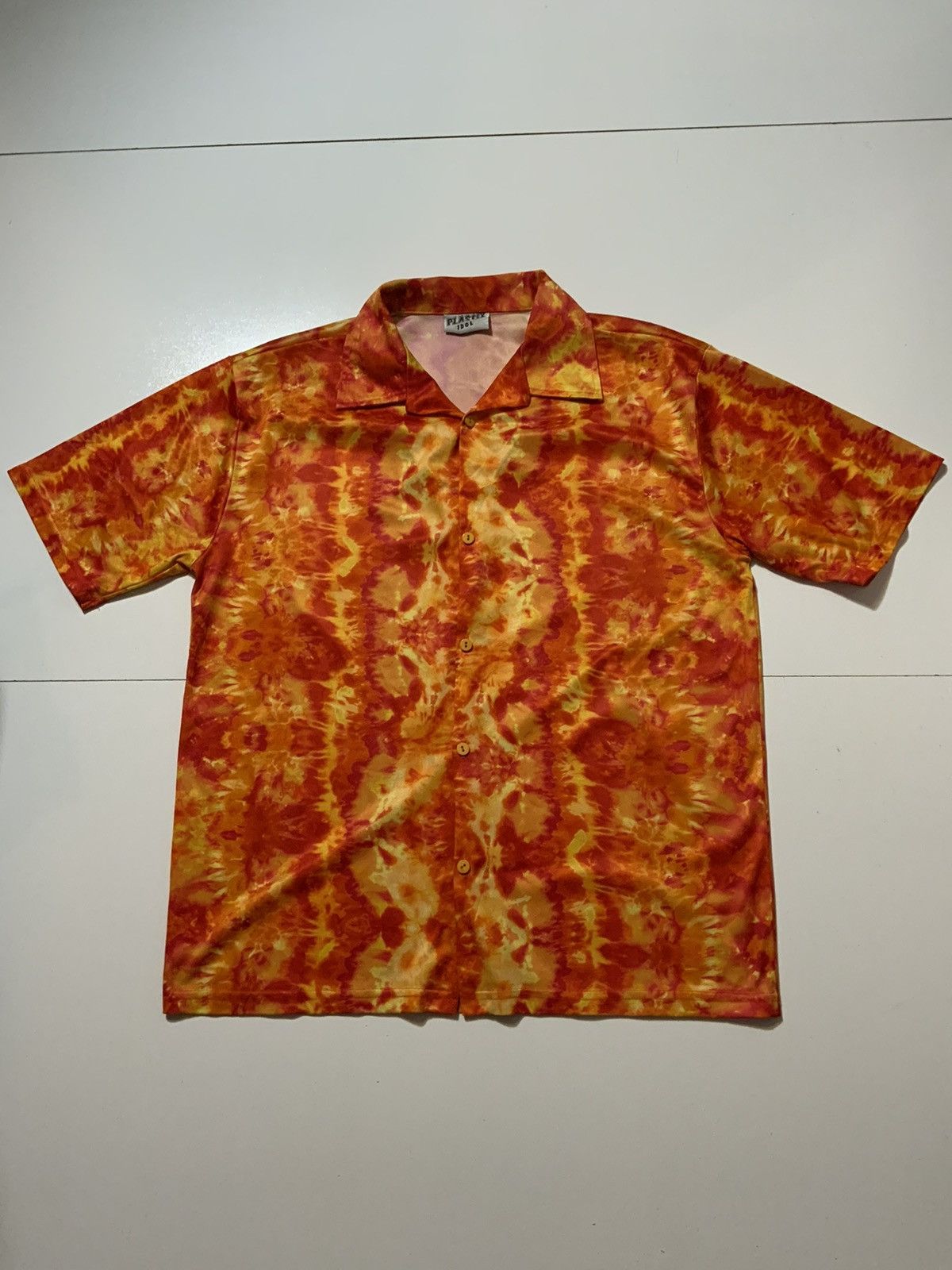 Vintage Vintage 90s Y2K Plastix Idol Club Rave Atomic Flames Shirt Size US M / EU 48-50 / 2 - 1 Thumbnail