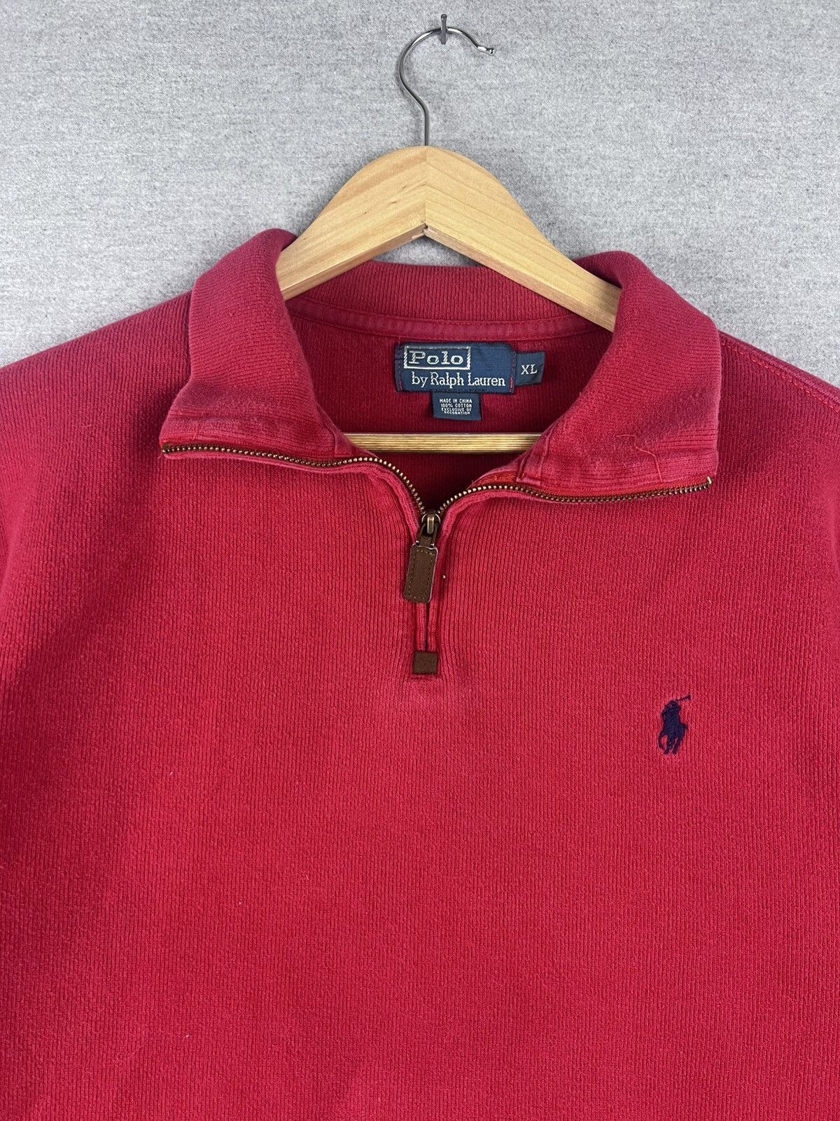 Polo Ralph Lauren × Vintage Polo Ralph Lauren Sweater Men XL Red Black Pony Sweatshirt Size US XL / EU 56 / 4 - 1 Thumbnail