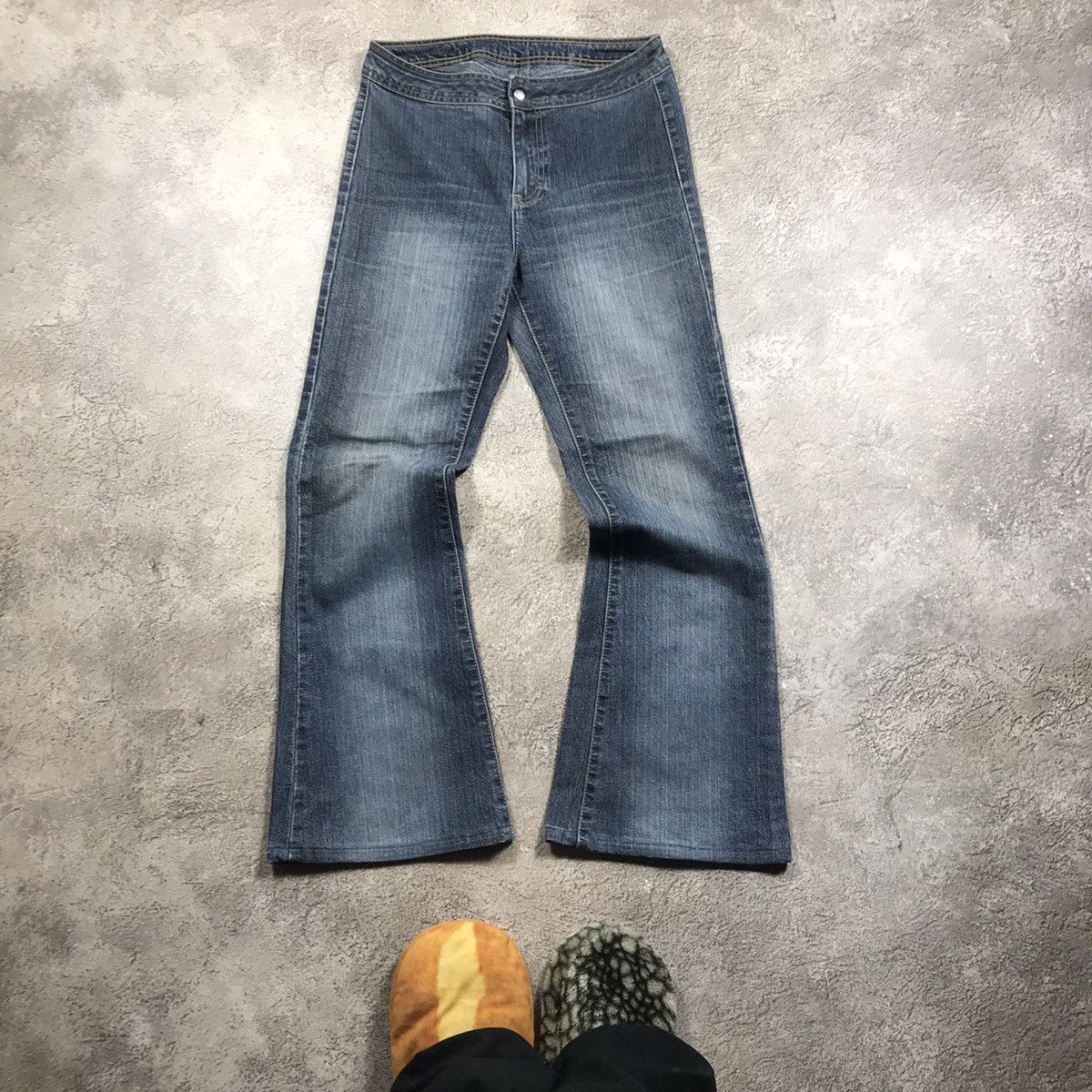 Vintage Vintage Y2K Baggy Flared Distressed Jeans Grunge Skate 29 Size 29" - 2 Thumbnail