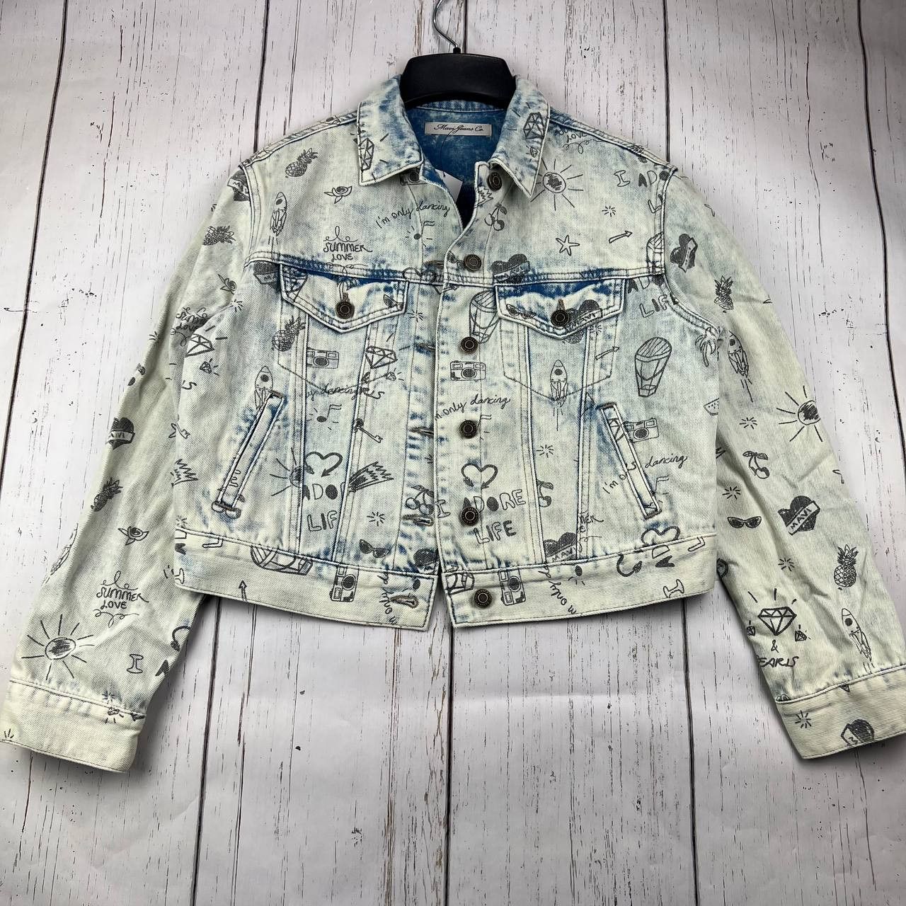 Mavi Mavi Small Printed Cropped Fit Stretchable Denim Jacket Size S / US 4 / IT 40 - 1 Thumbnail