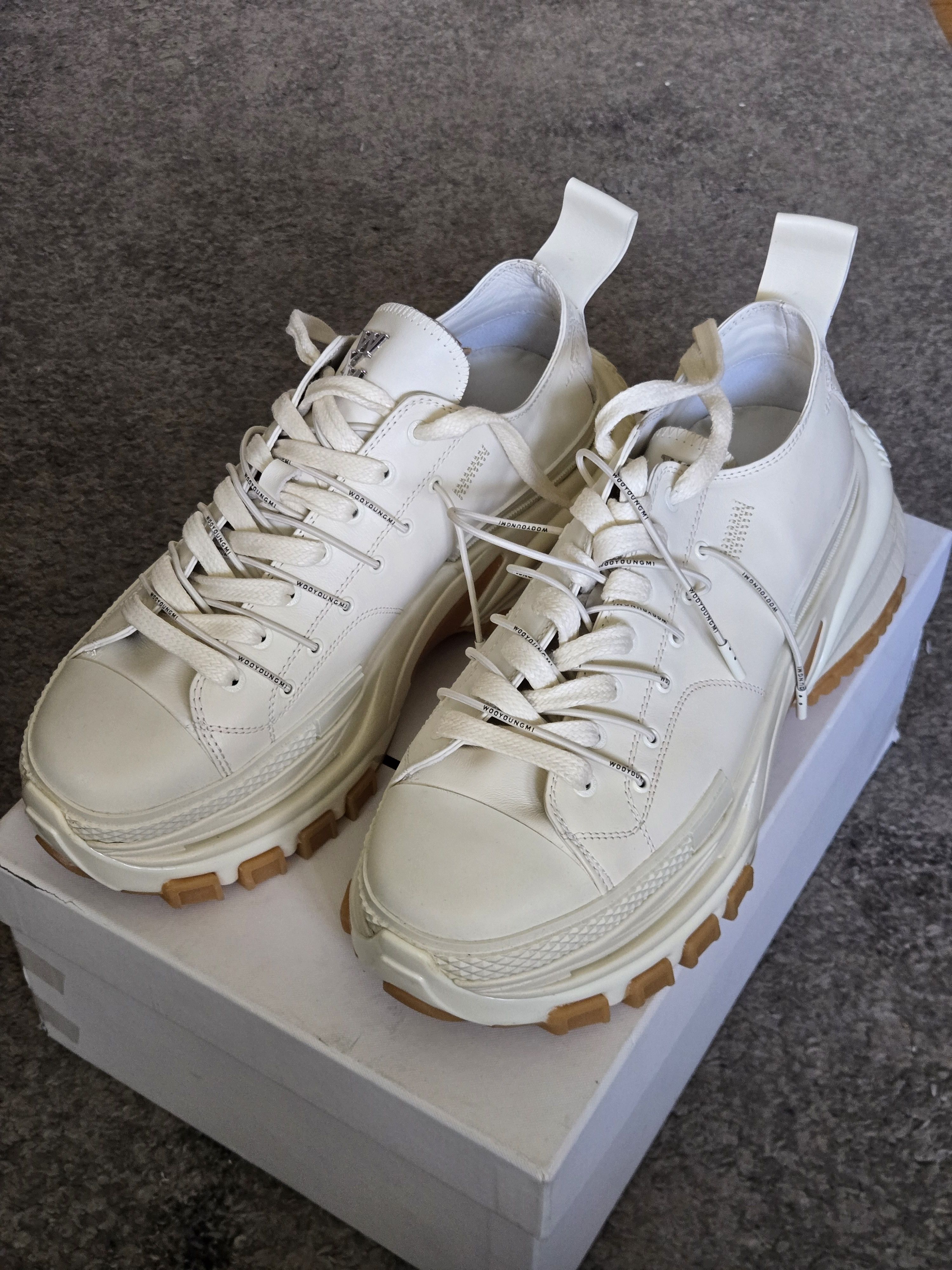 Wooyoungmi Off white ivory double laced sneakers Size US 8 / EU 41 - 5 Thumbnail