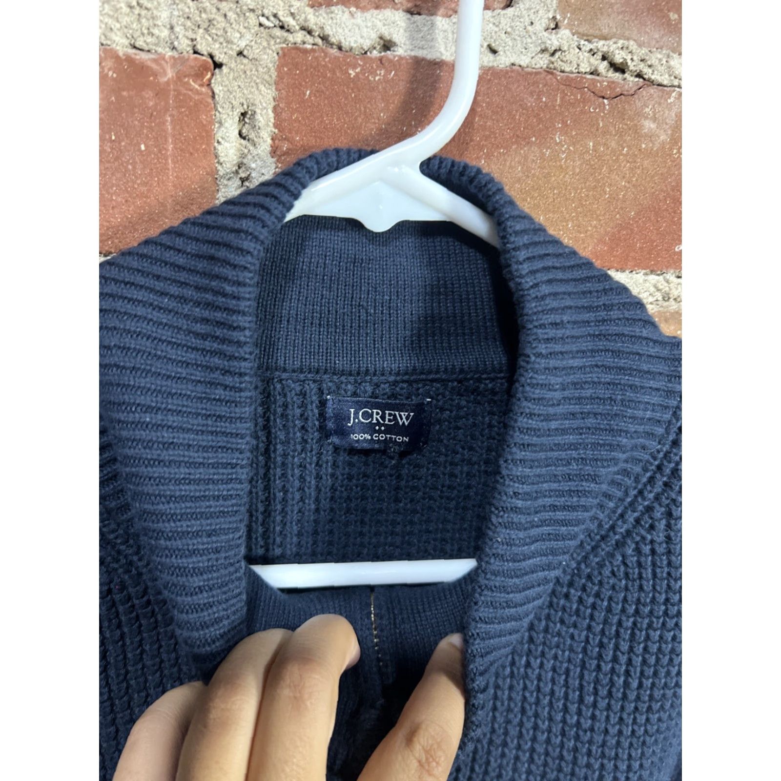 J.Crew J. Crew Waffle Knit Sweater Quarter Zip Navy Blue Size XL Mens Size US XL / EU 56 / 4 - 2 Thumbnail