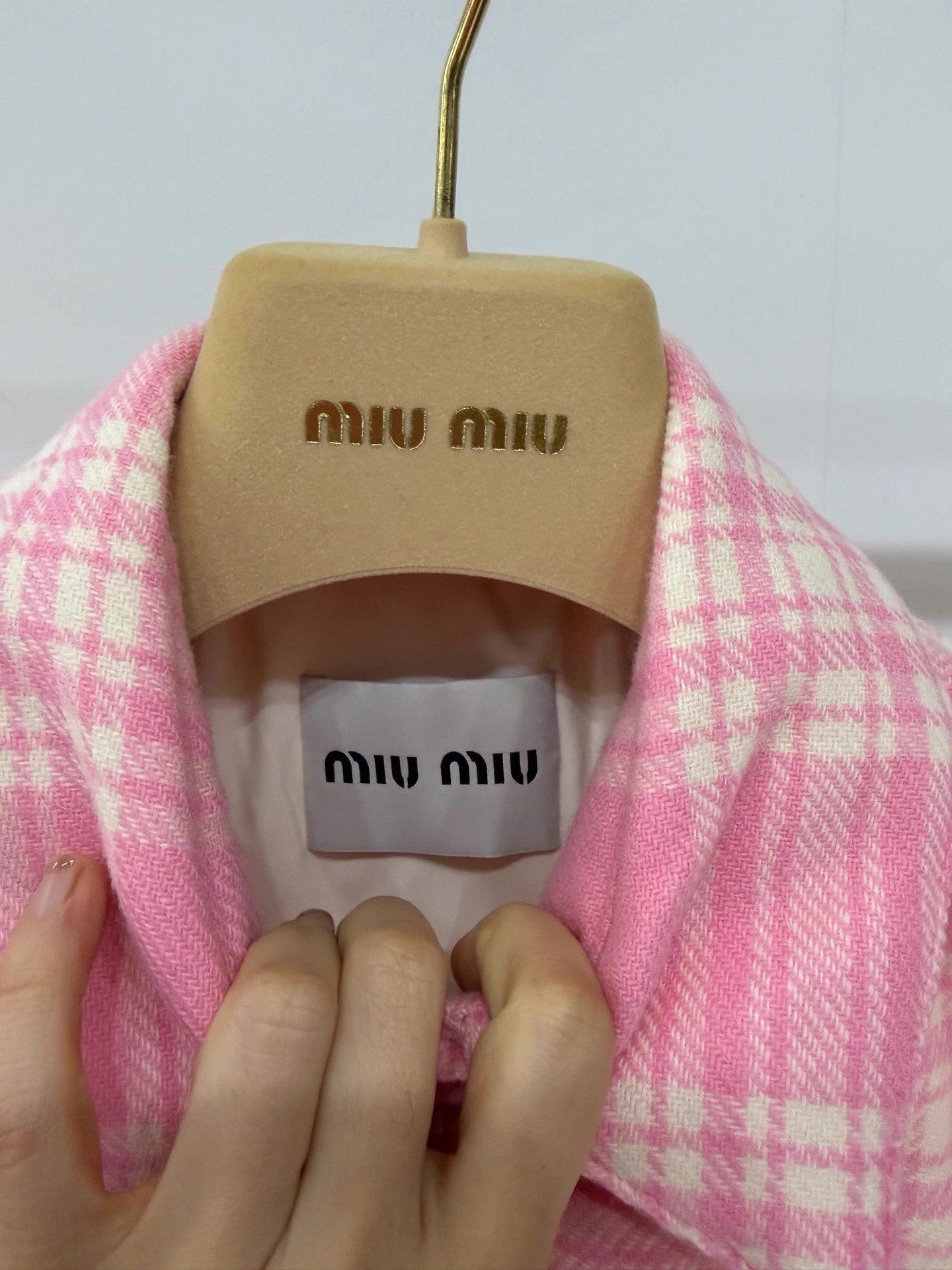 Miu Miu MIU MIU Pink Gingham Logo Puffer Jacket 40 Size S / US 4 / IT 40 - 3 Thumbnail
