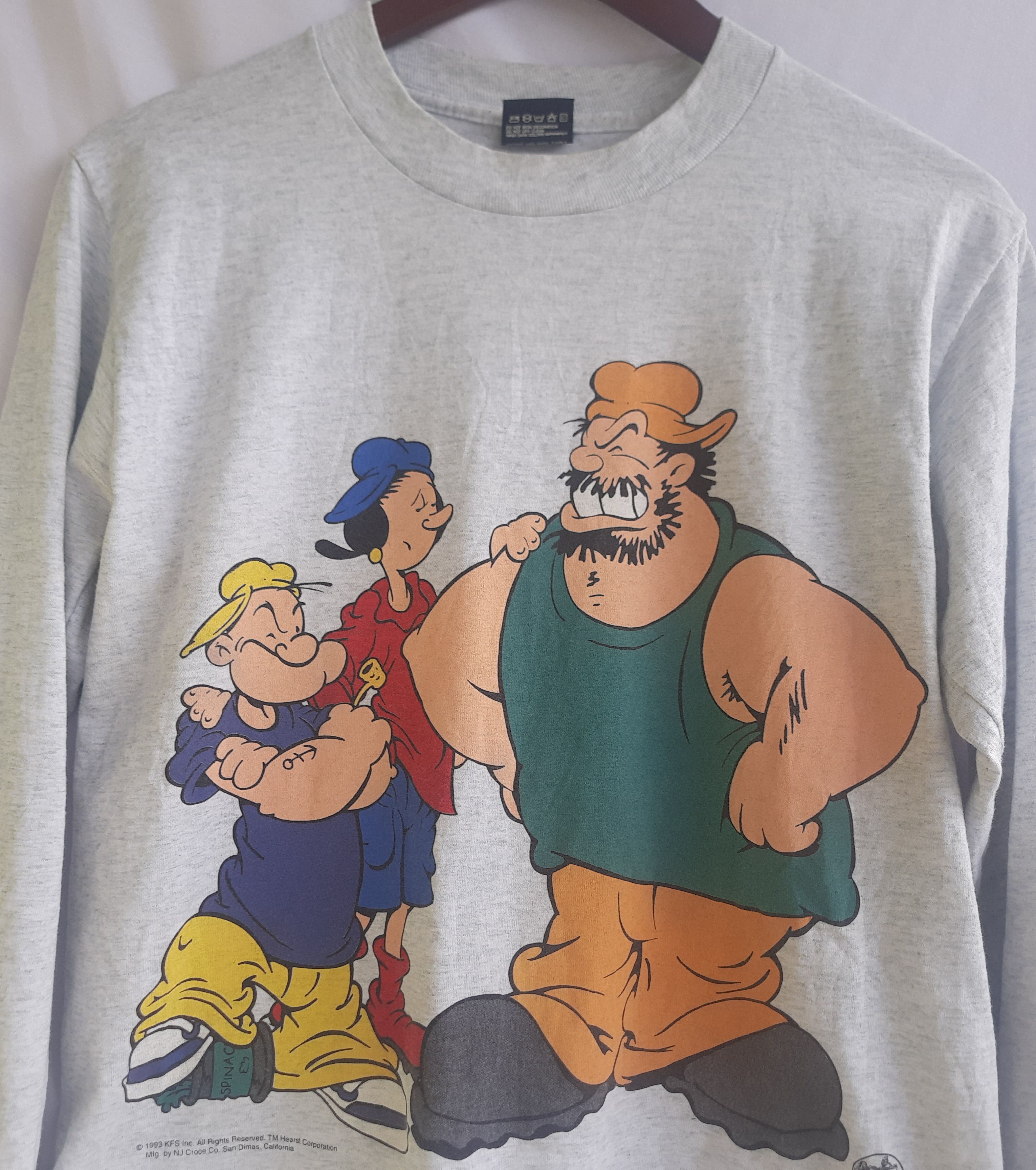 Vintage Vintage 90s Popeye Brutus Olive Double Side T-Shirt Size US M / EU 48-50 / 2 - 3 Thumbnail
