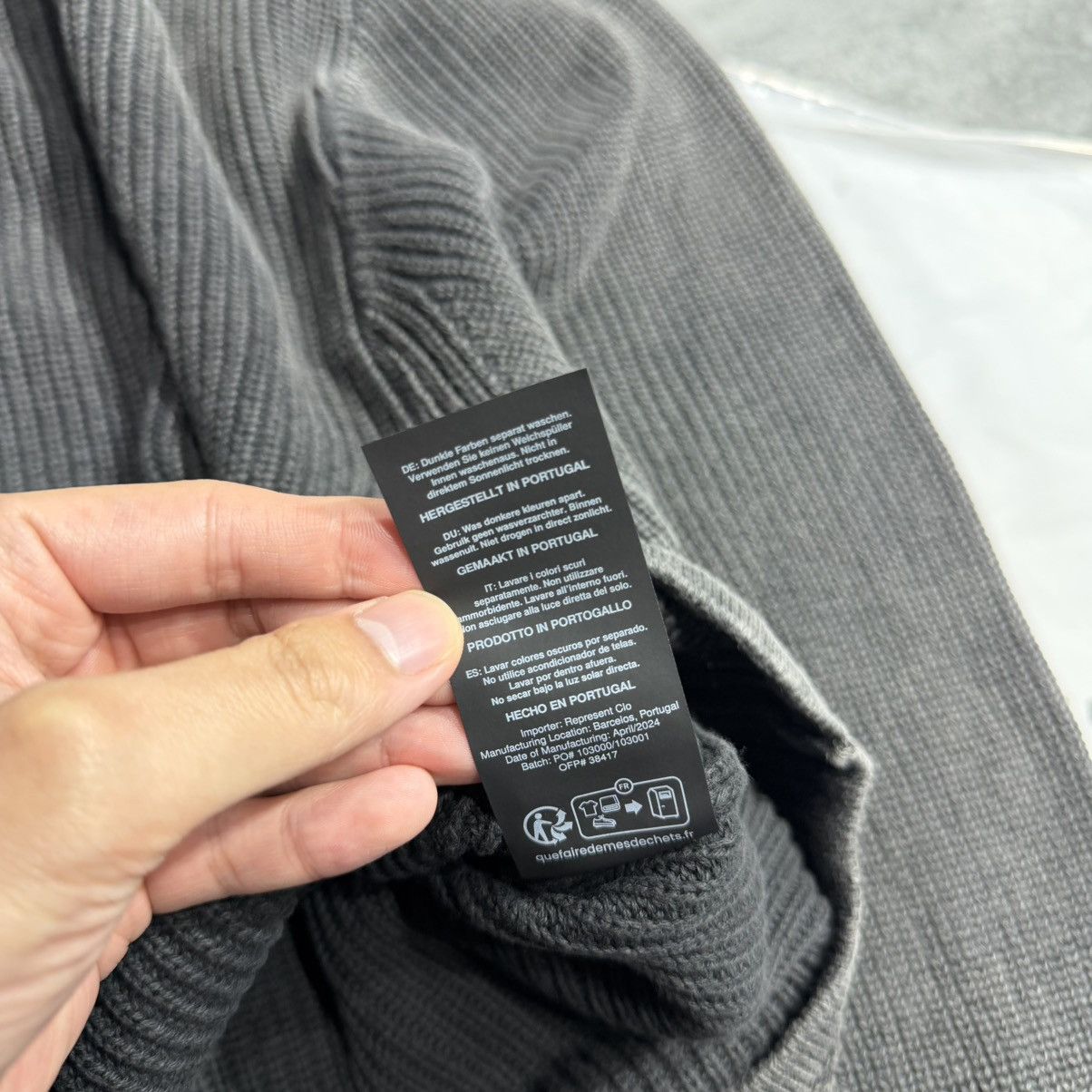 Represent Clo. Represent Ribbed Knit Oversized Polo - Washed Black Size US M / EU 48-50 / 2 - 4 Thumbnail